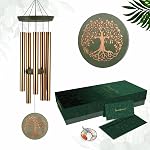Wind Chimes for Outside,Outdoor Wind Chimes for Mother & Grandma - Large Garden Hanging Decor with Tree of Life Engraving, Perfect for Yard, Home, Christmas, Birthdays