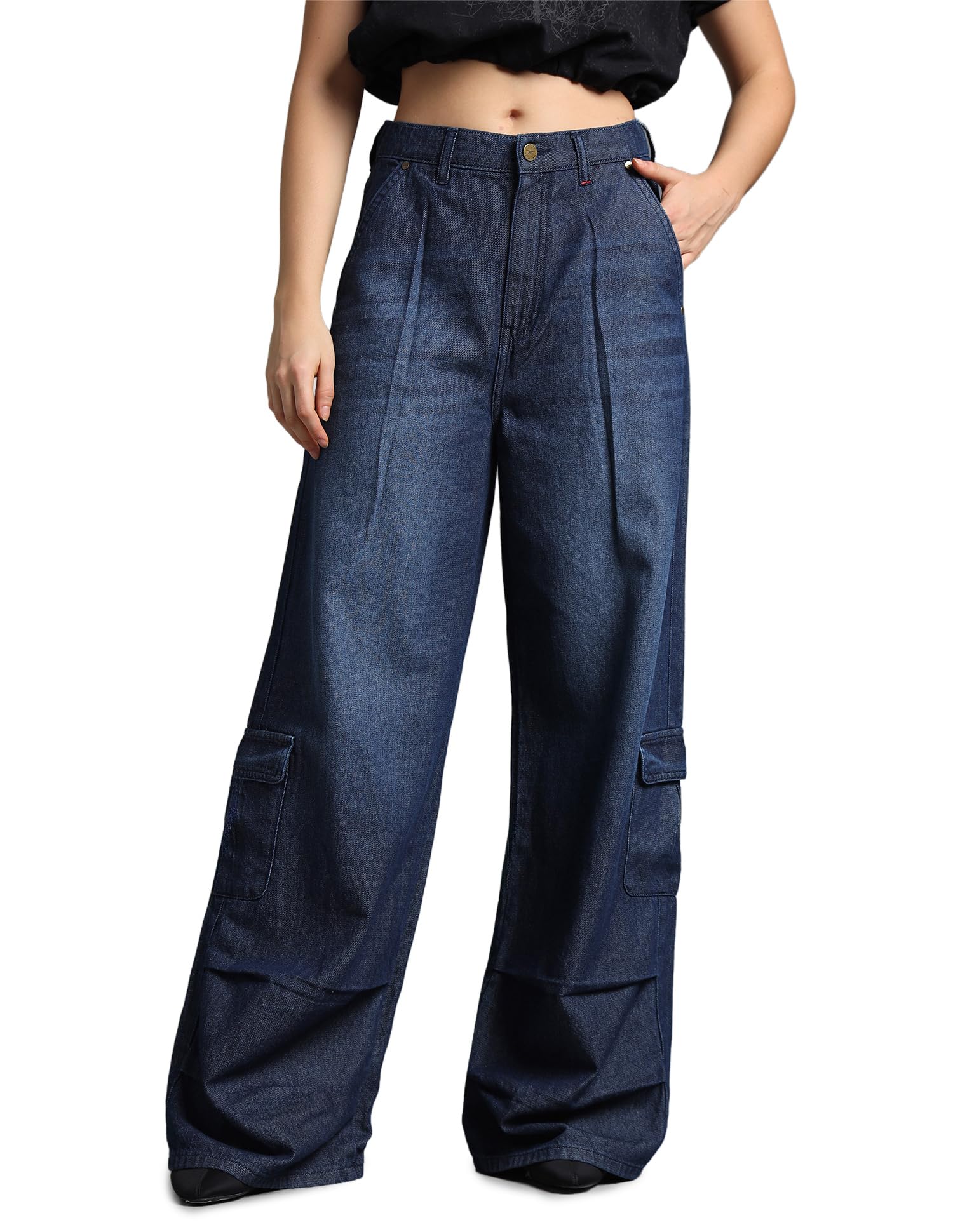 flying machine Women's Baggy Fit Jeans| Solid | High Rise | Stretchable | Jeans for Woman-picture-34