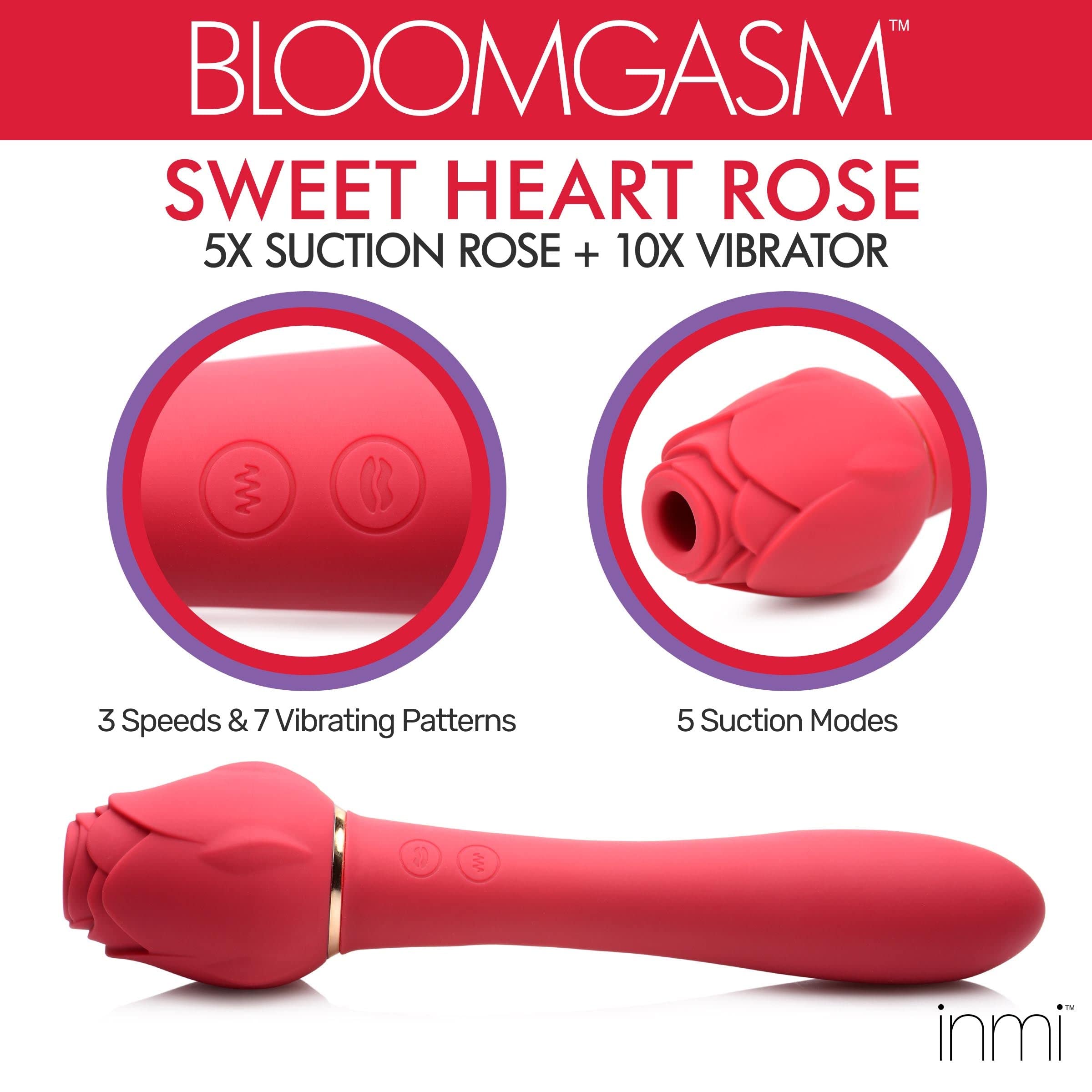 Amazon.com: Bloomgasm Sweet Heart Suction Rose and Vibrator : Health &  Household