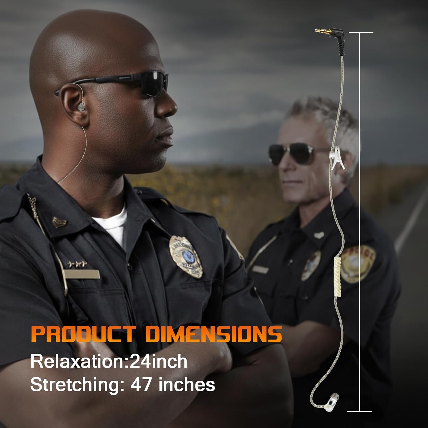 3.5mm Covert Security Listen Only Earpiece Receiver Surveillance Headset for FBI Police Law Enforcement