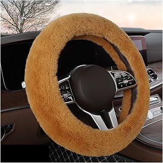 Antideslizante Volante del automóvil Cubierta Protectora para Volante De Coche, Decoración Cálida, Súper Gruesa, De Felpa, Suave, Negra, para Volante, para Mujeres Y Hombres, para Invierno (Color : m