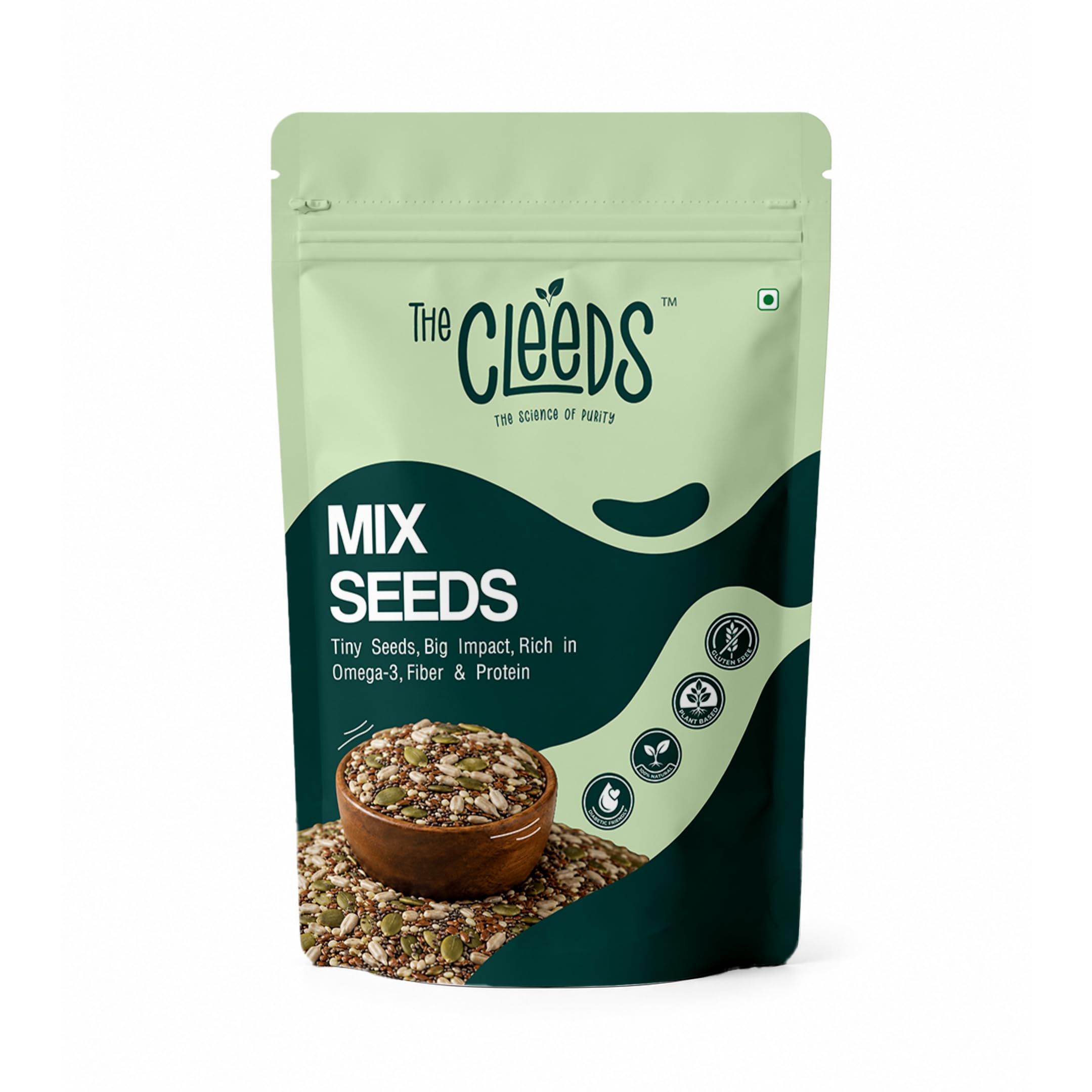 The Cleeds 5 in 1 Mixed Seeds 200g | Mix Seeds for Eating | Mix of Pumpkin, Watermelon, Sunflower, Chia & Flax Seeds | Healthy Snack | High in Protein & Fiber-image-48