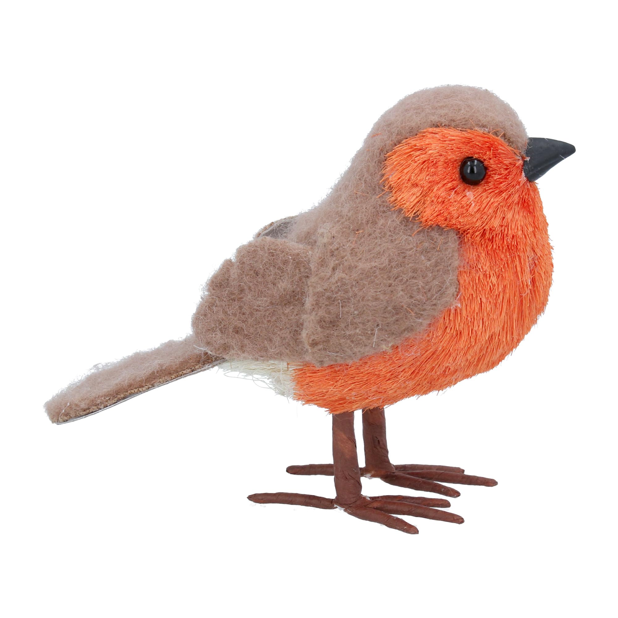 Gisela Graham Multicoloured Bristle Robin Christmas Ornament