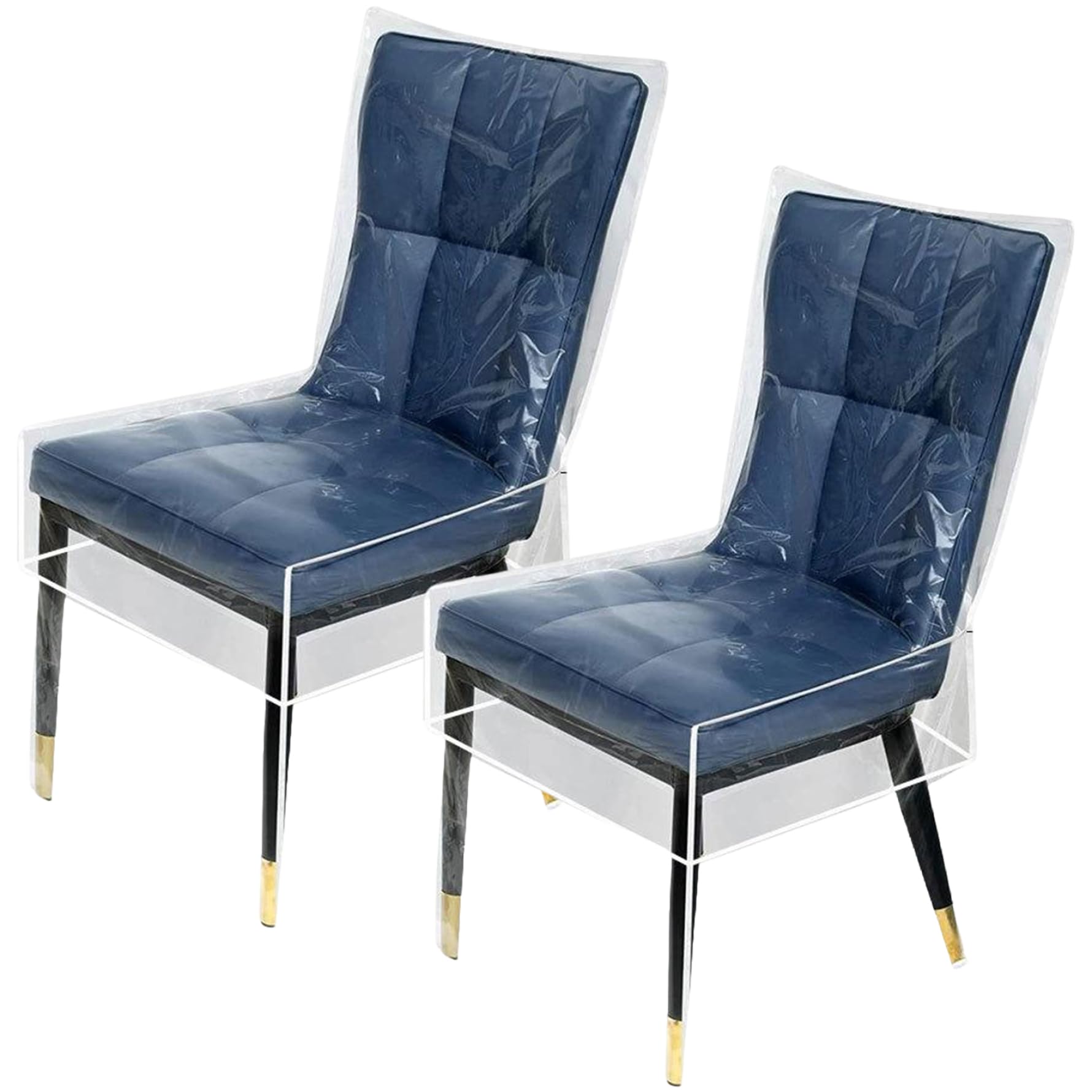 Housses de chaise de salle à manger lot de 2 en plastique PVC transparent de protection