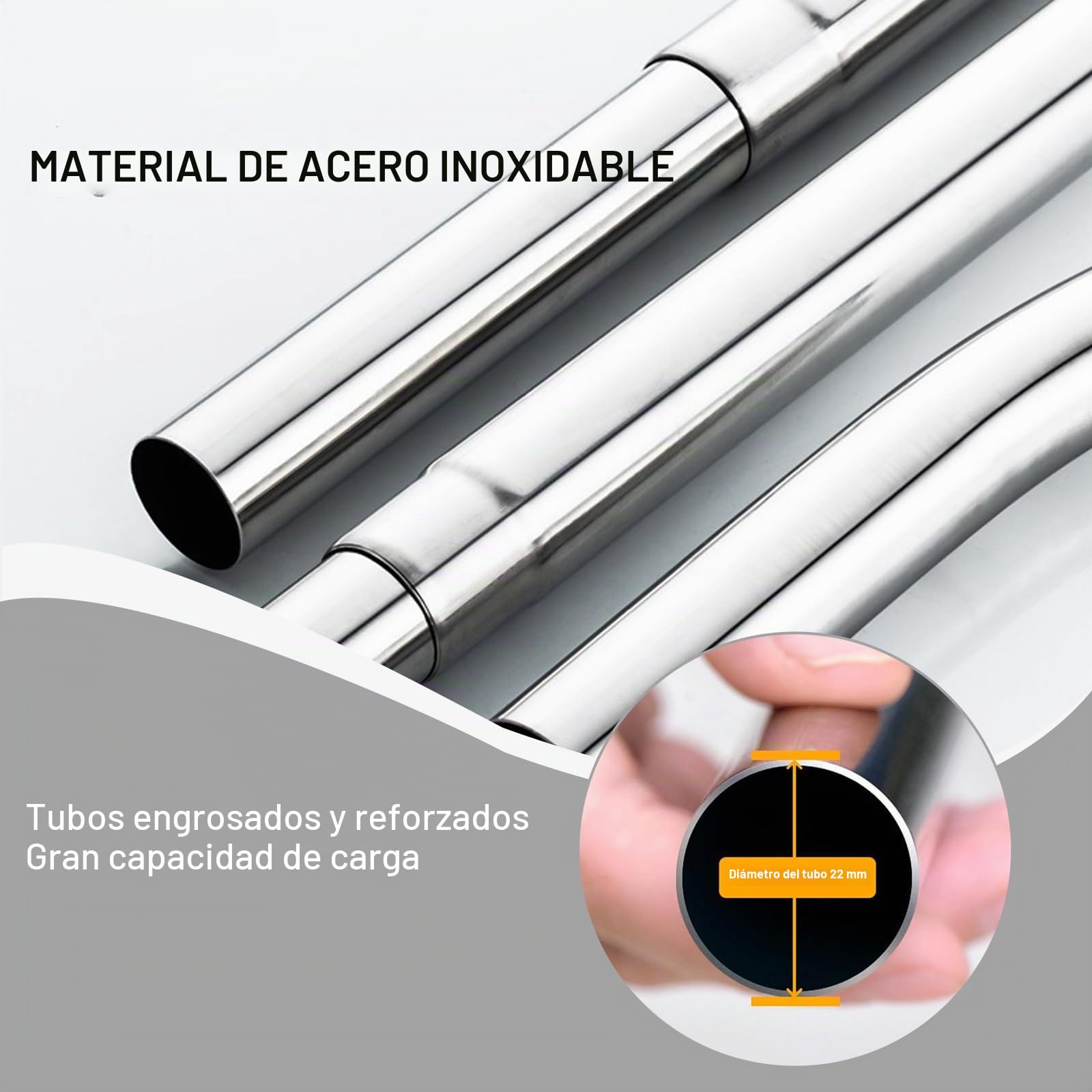 Barra Cortina Ducha, Barras Cortinas en L Extensible 70-95cm, Barra Cortina Sin Agujero Acero Inoxidable 304 con Soporte Sin Taladro para Esquinas Capacidad 30kg
