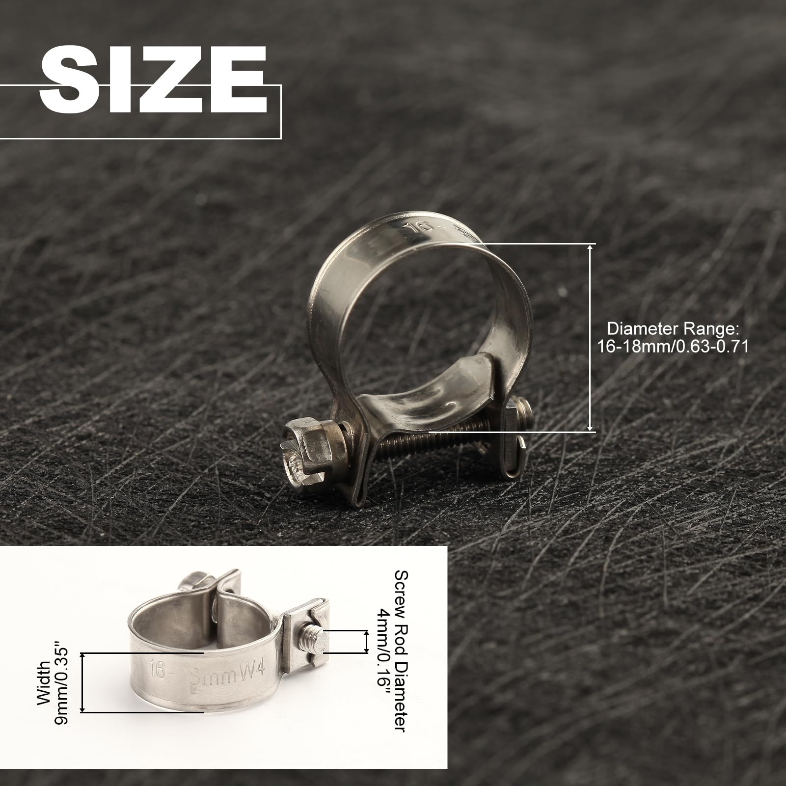 QINALO Lot De 10 Mini Colliers De Serrage Galvanisés De 18 à