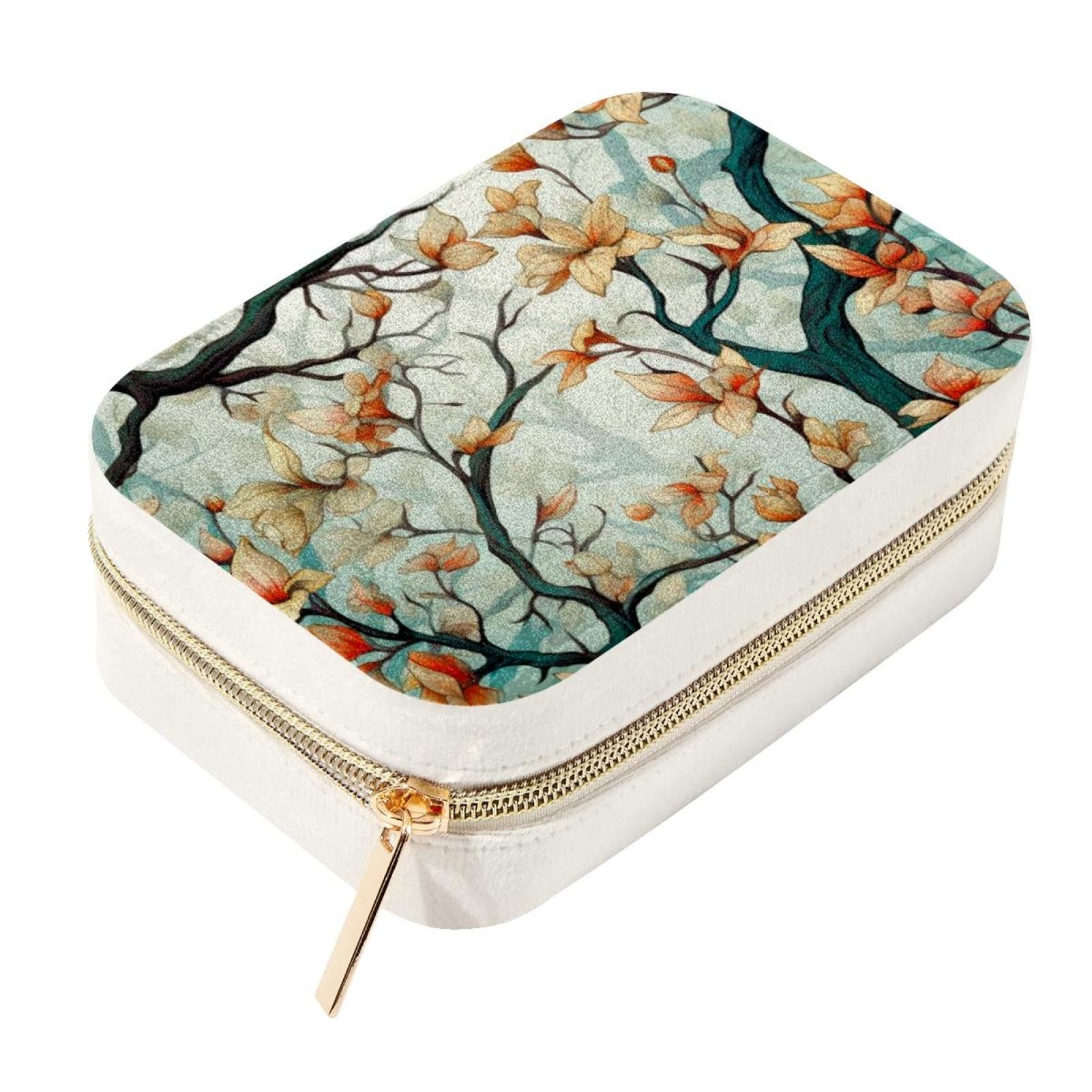 Double couche de rangement bijoux avec finitions arbre coloré