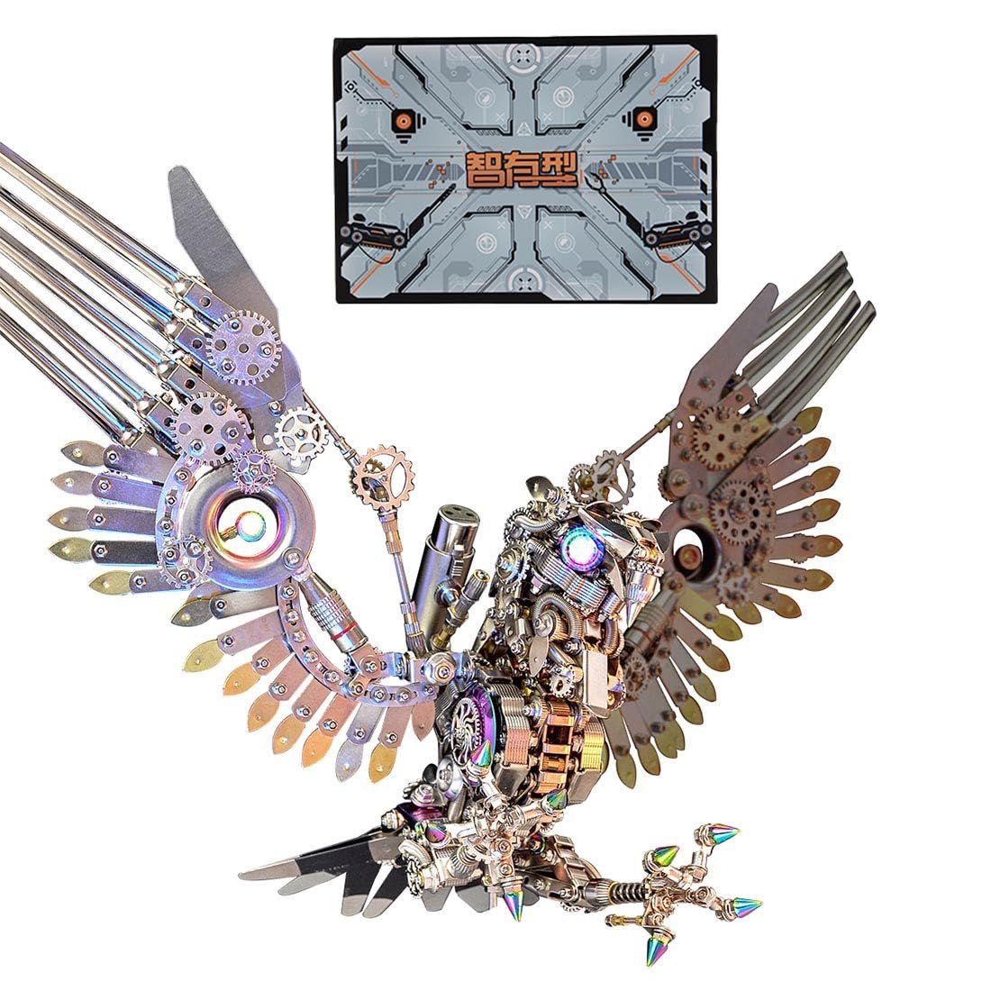 Metalowe puzzle 3D dla dorosłych, Steampunk, mechaniczny Gyrfalcon, zestaw modułów montażowych, 1800 szt., DIY, metalowe puzzle, łamigłówki, odpowiednie do dekoracji domu, rękodzieła, prezentów