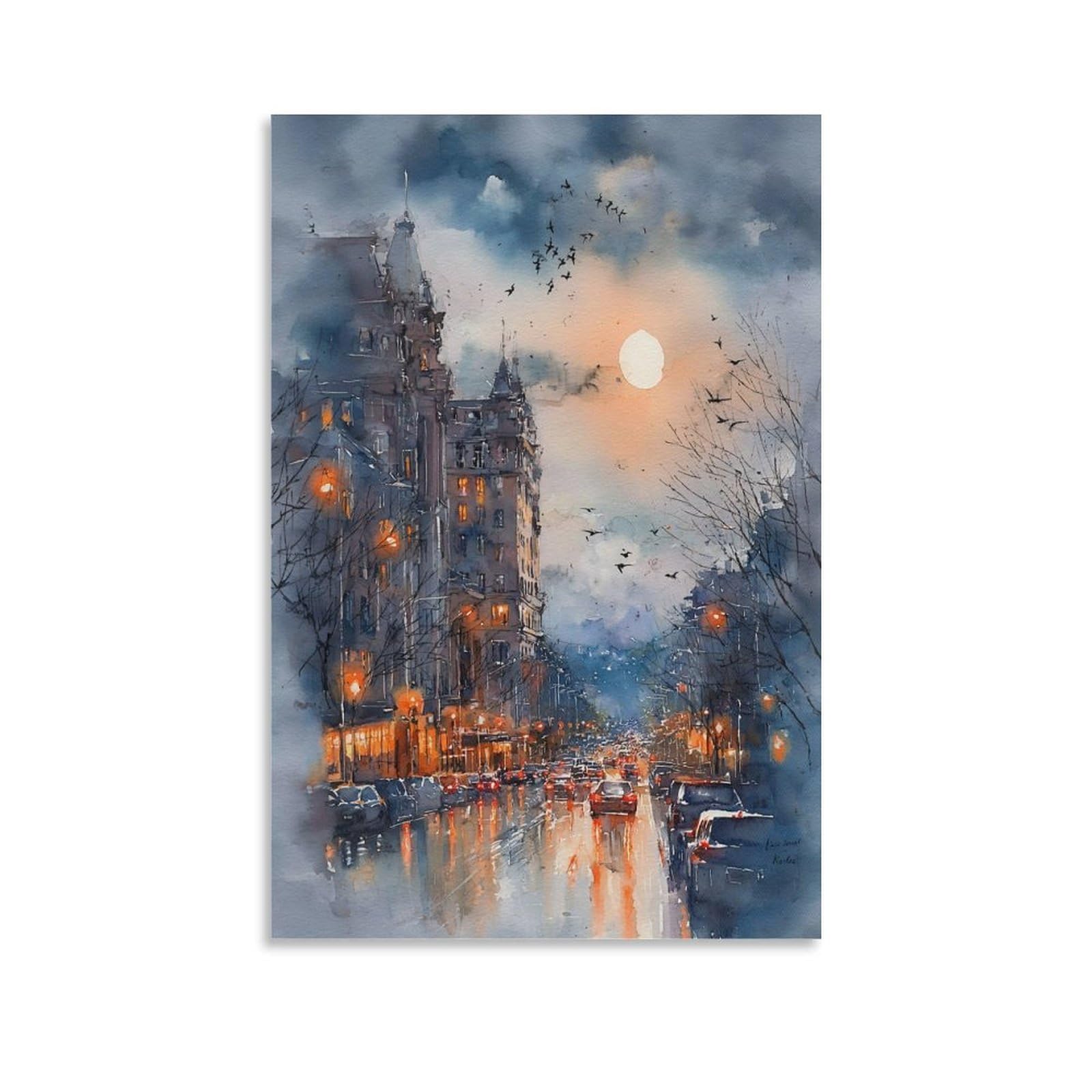XWYMXZ Portland City 24x36inch(60x90cm) Vintage Travel Poster Watercolor Canvas Art
