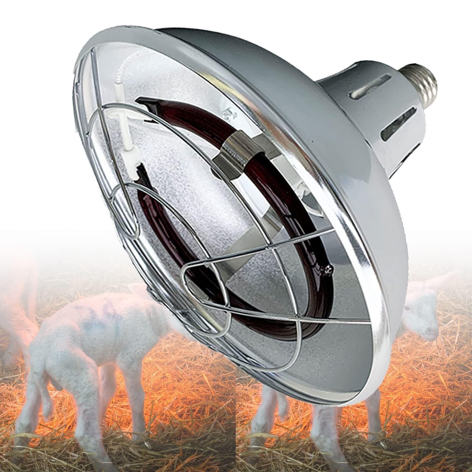 Lámpara de calor para perros y reptiles, lámpara de calor de vivero de 200-400 W para perreras y gallineros, calor alto y bajo ajustable para cría y agricultura