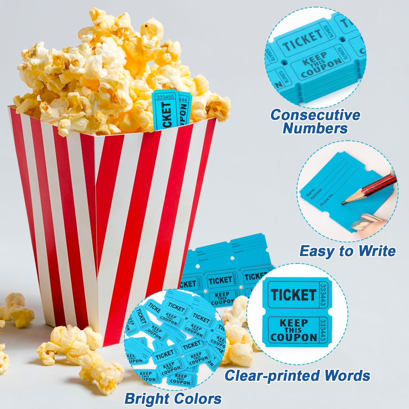 Snapklik.com : 200 PCS Double Roll Raffle Tickets - 50/50 Raffle ...