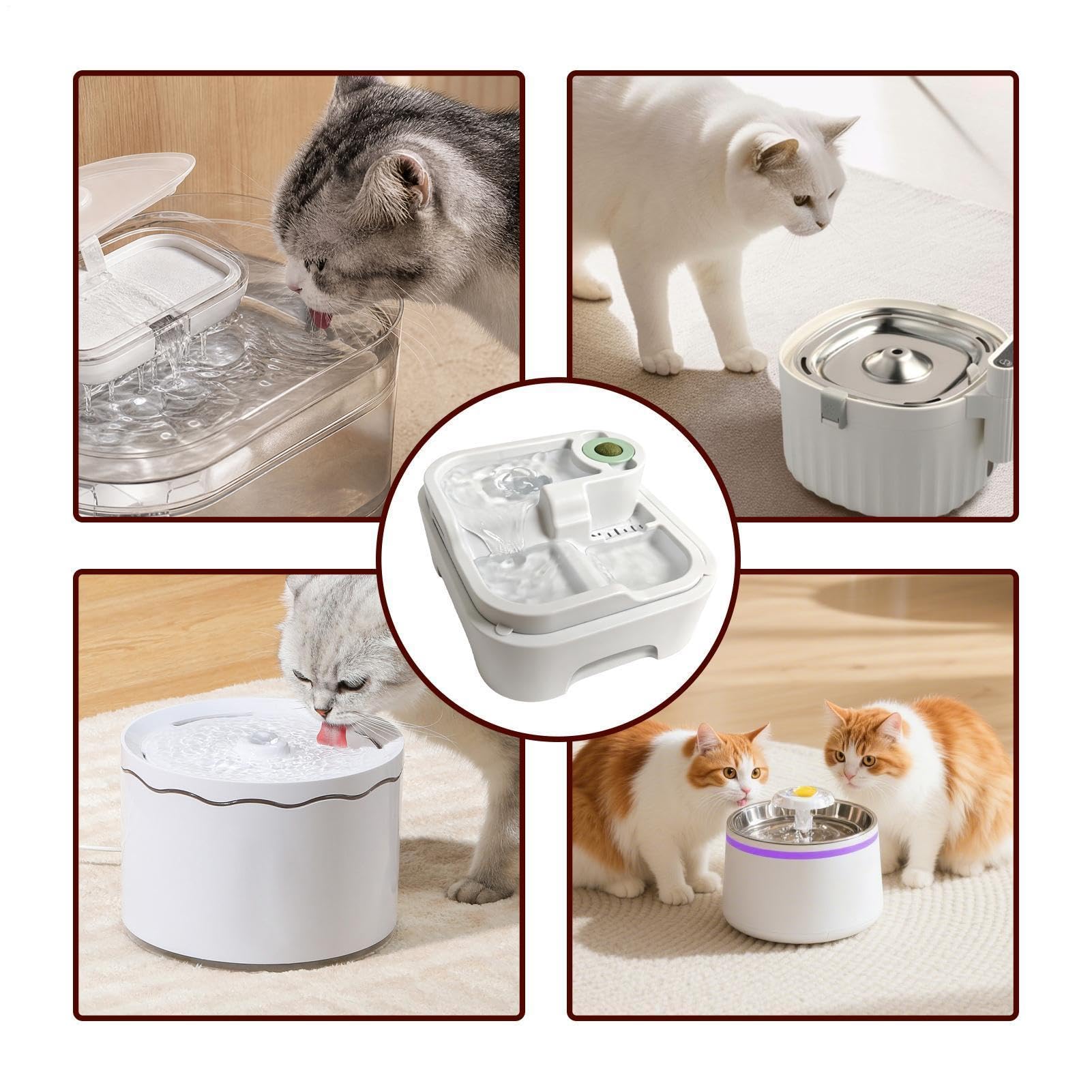 Fuente de agua silenciosa automática para gatos de gran capacidad para