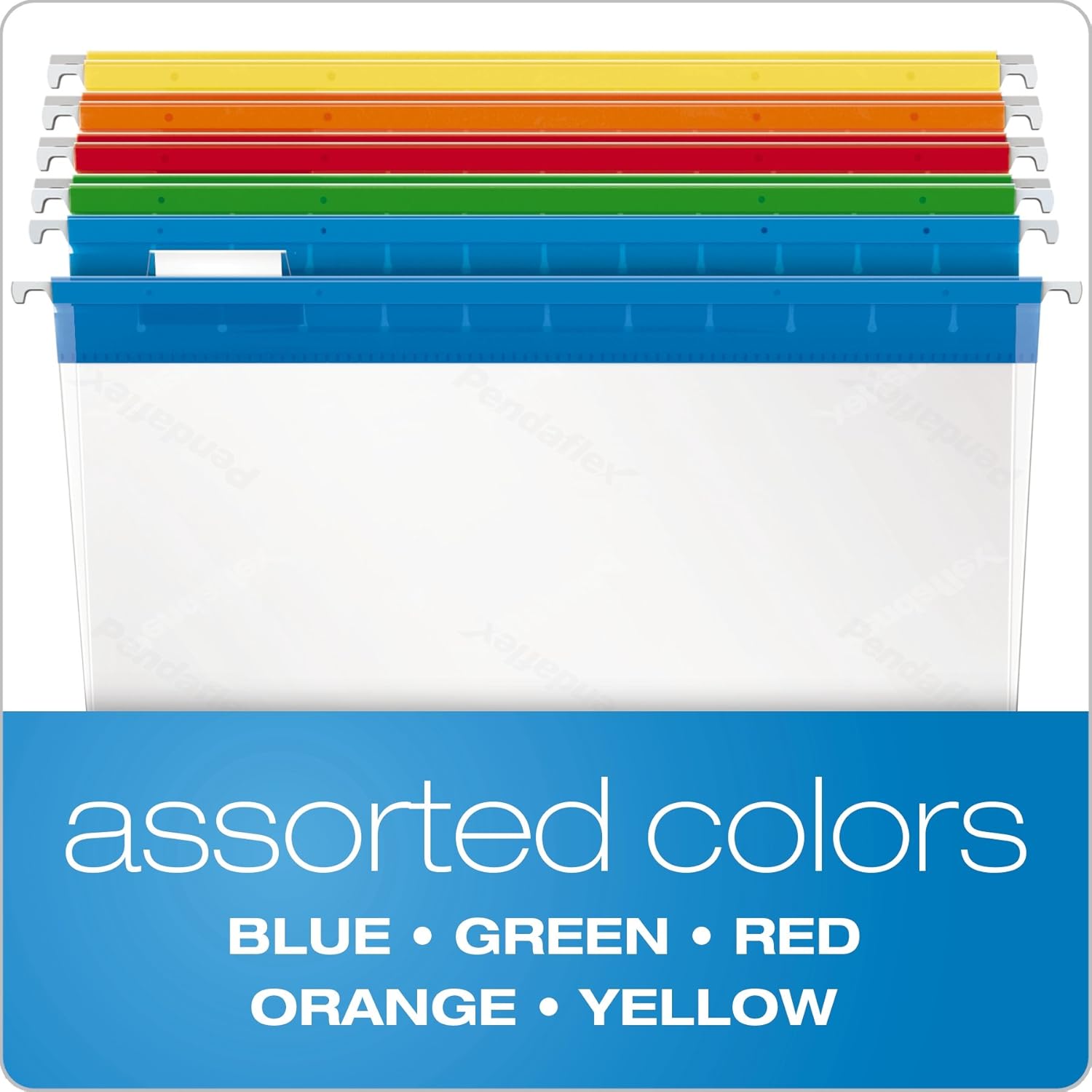 Pendaflex 55708 Poly Hanging File Folders, 1/5 Tab, Letter, Assorted Colors (Box of 25) : Hanging File Folders : Office Products