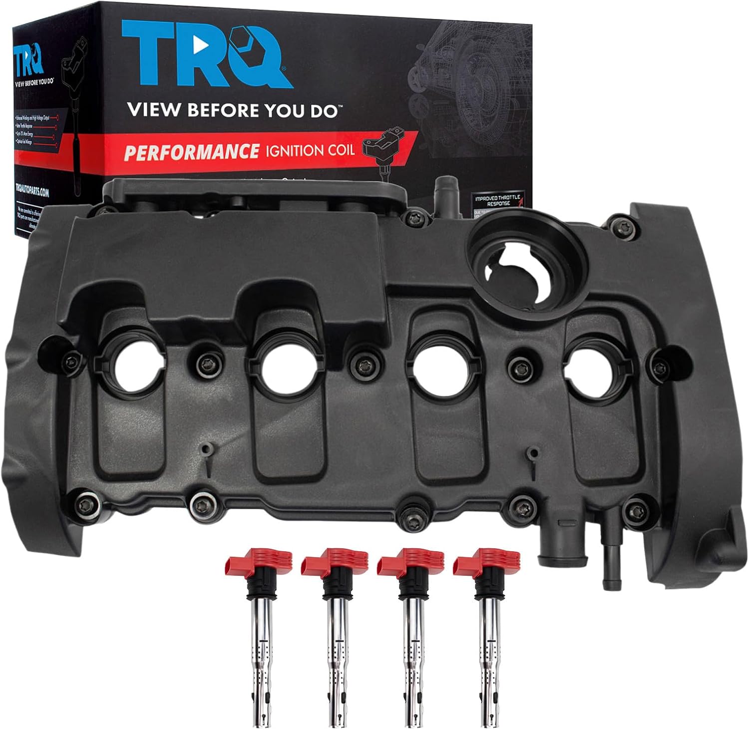 TRQ Ignition Coil Kit 5 Piece Performance Compatible with 2005-2009 Audi A4 A4 Quattro