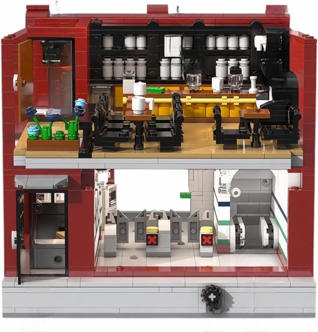 General Jim's London Underground Brickadilly Circus Two Floor 1836 PieceCity Modular Building Block Brick Street View Model Toy Set - for Teens and Adults