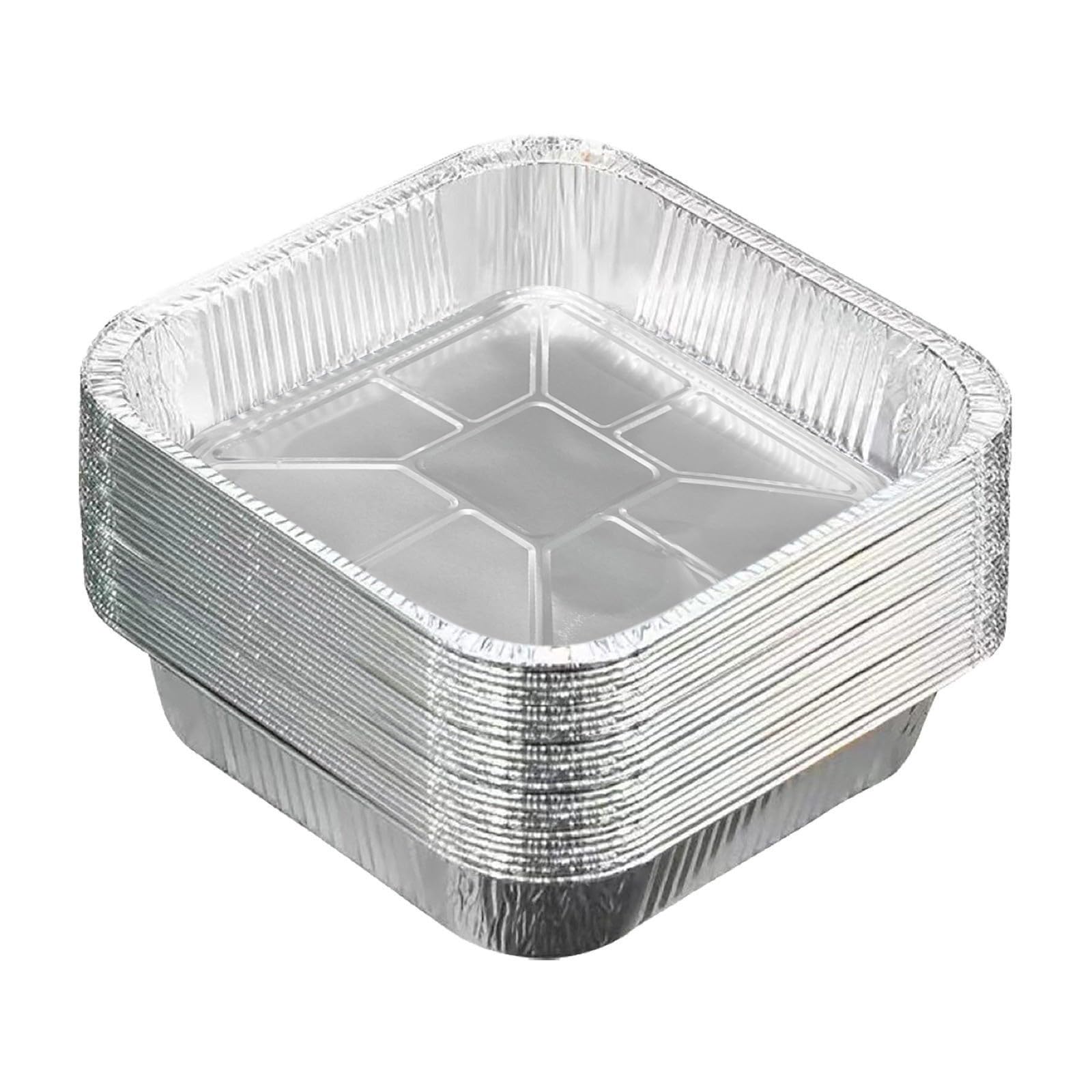 Generisch Lot de 10 moules à gâteau carrés en aluminium, 20 x 20 cm, jetables