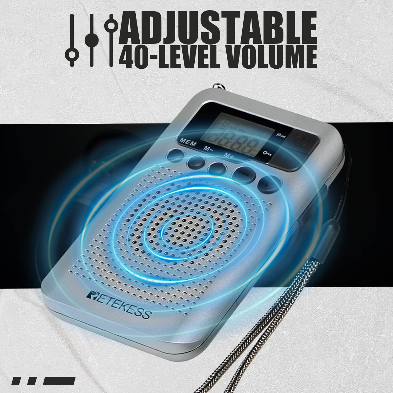 Retekess TR106 radio with adjustable volume feature