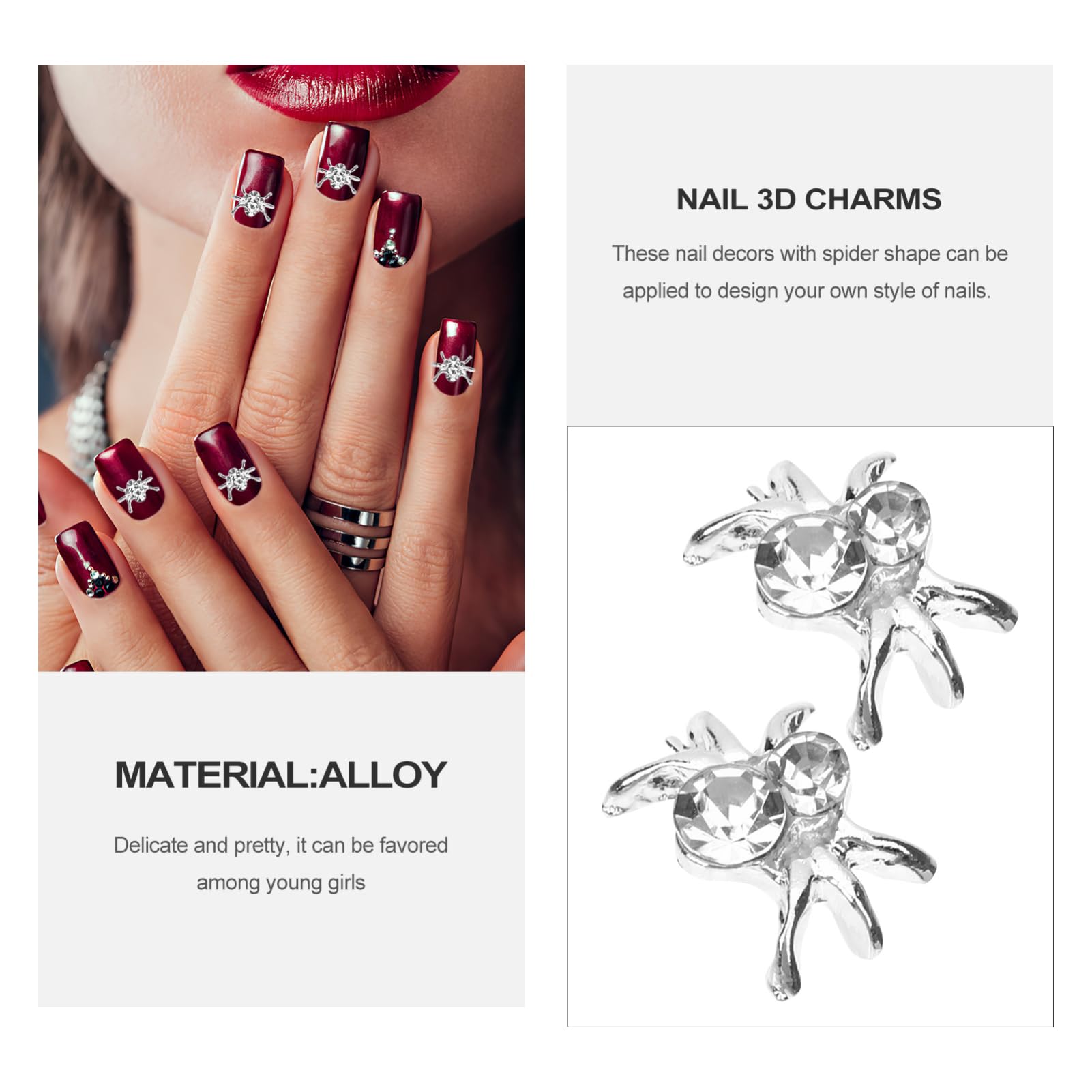 Healvian 5 Set Ciondoli Per Unghie Charms Per Nail Art Halloween Decorazioni Uniche Per Unghie Naturali E Facili Usare E Resistente Alla Deformazione 30 Pezzi*5