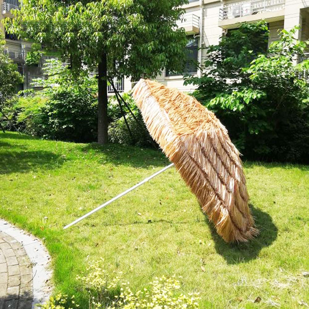 Parasol ogrodowy Parasol | Średnica powierzchni 2,4m| Parasol ze słomy na patio, plażę, balkon, taras, wędkowanie na imprezę | Wysokość 2,35 m