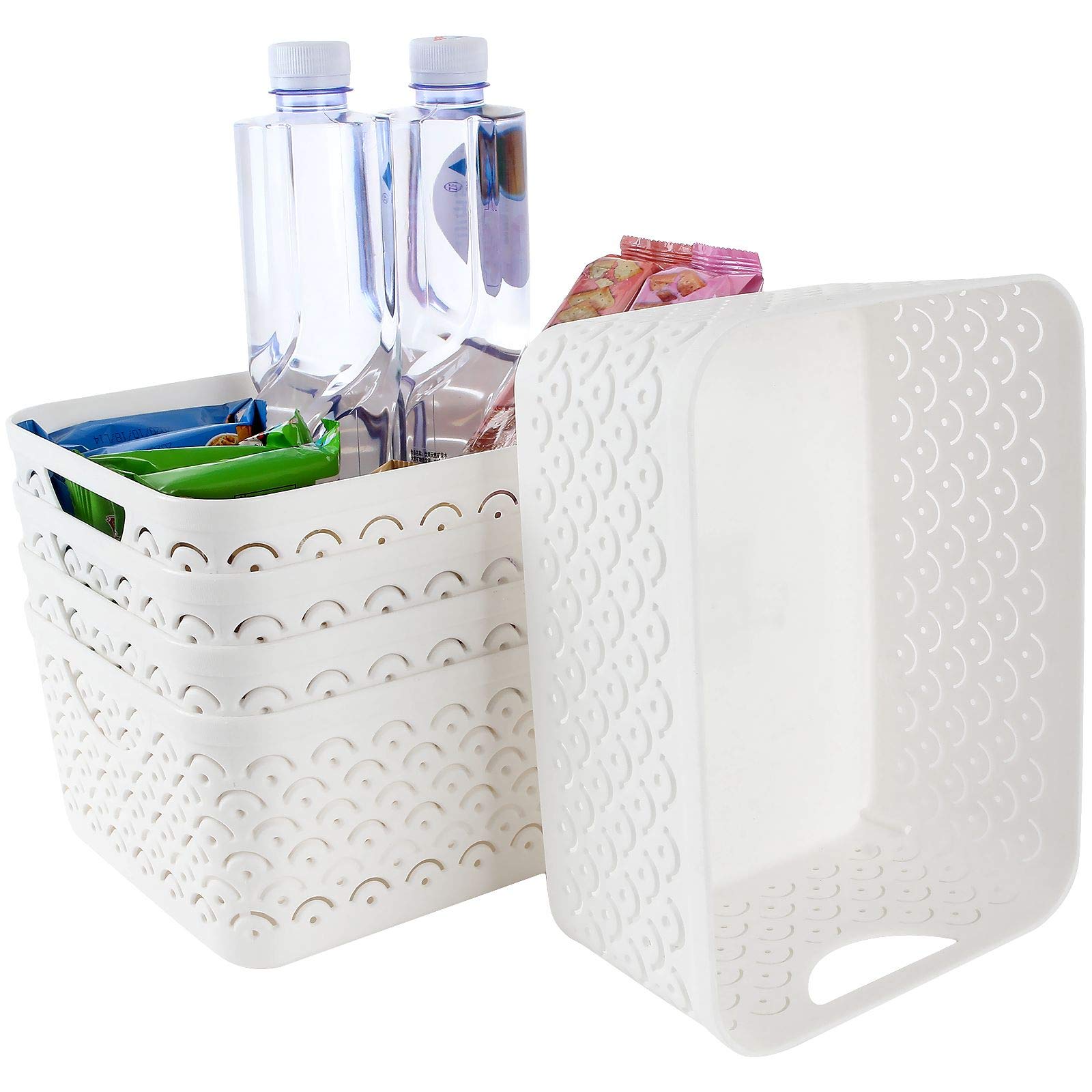 Panier de rangement blanc pour organiser la cuisine et la salle de bain