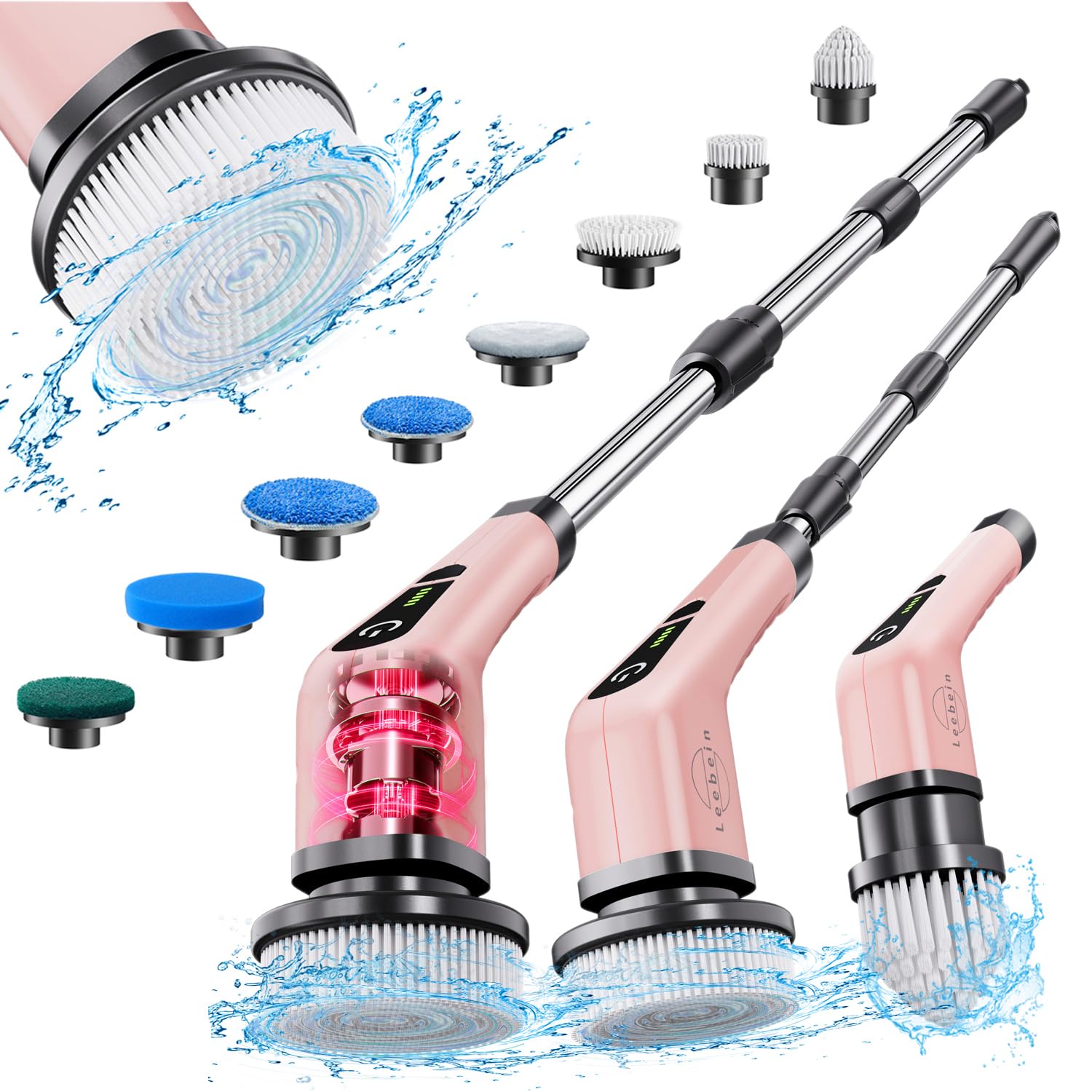 Leebein Electric Spin Scrubber Cordless Powerful Scrub Brush for Cleaning Bathroom Kitchen Shower Tub and Floor Tile with