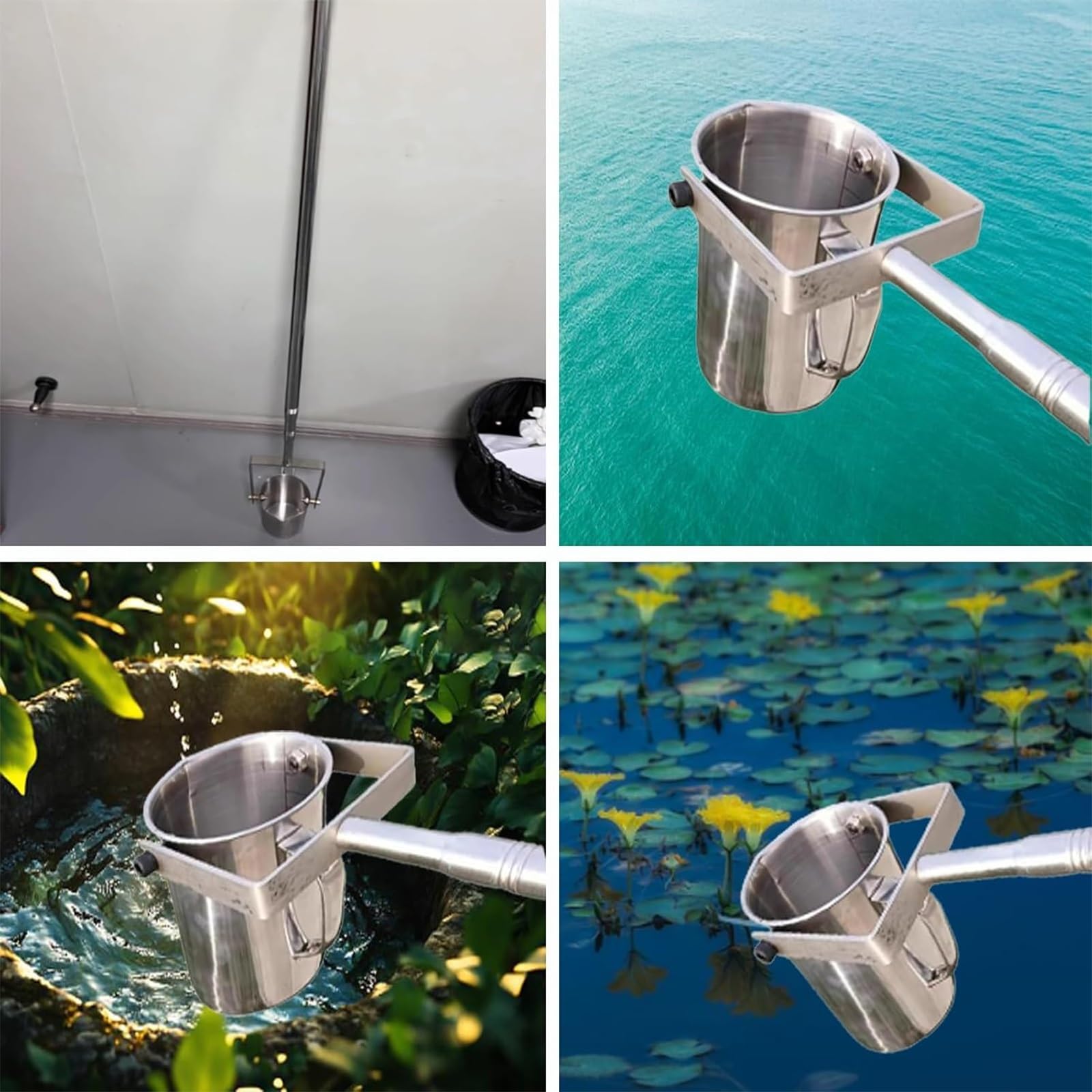 Wasserprobenentopfer, 1000 ml, Metall, tragbar, mit verstellbarer Stange und Becher, ideal für industrielle Labors und Feldeinsatz