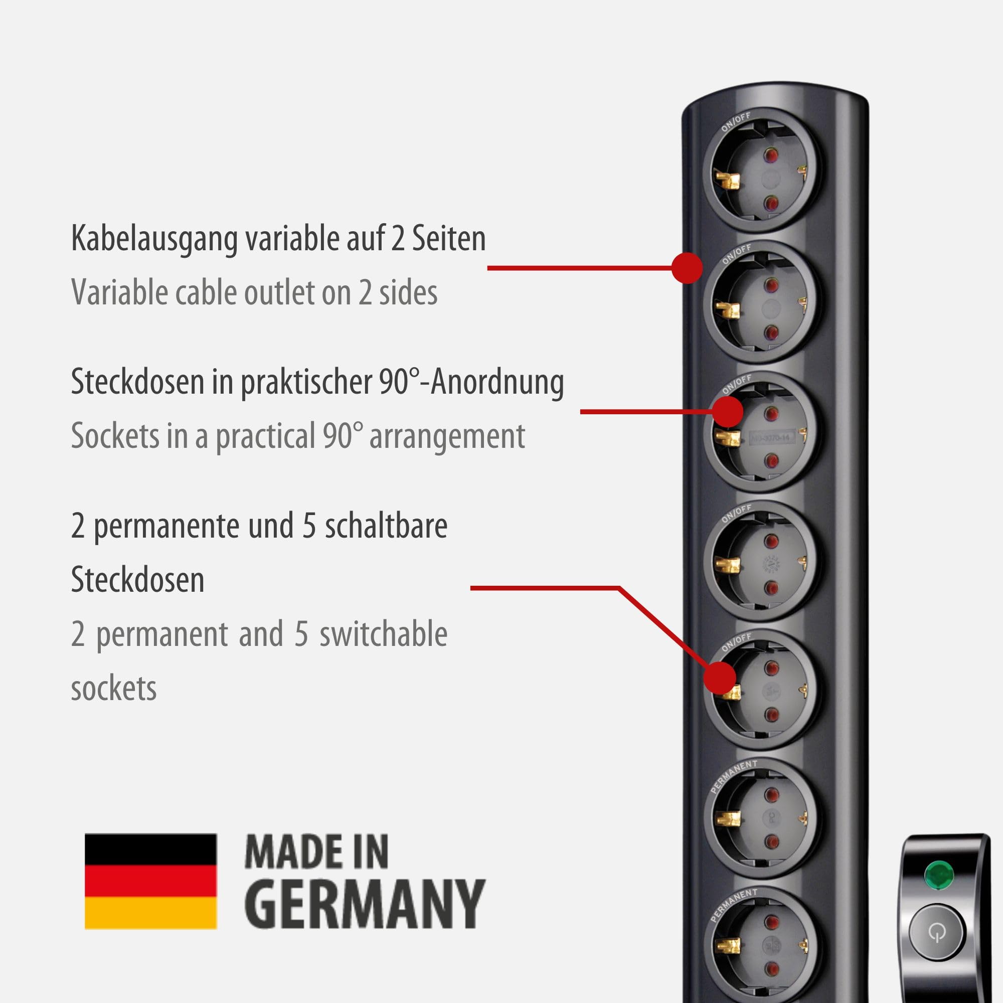 Brennenstuhl Primera-Tec Comfort Switch Plus çoklu priz 7 Soketli