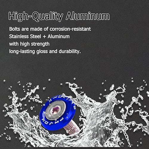 Miniatura 4 de 20 piezas de pernos de arandela de parachoques de defensa, kit de vestimenta de aluminio para arandela de guardabarros, accesorios de arandela de