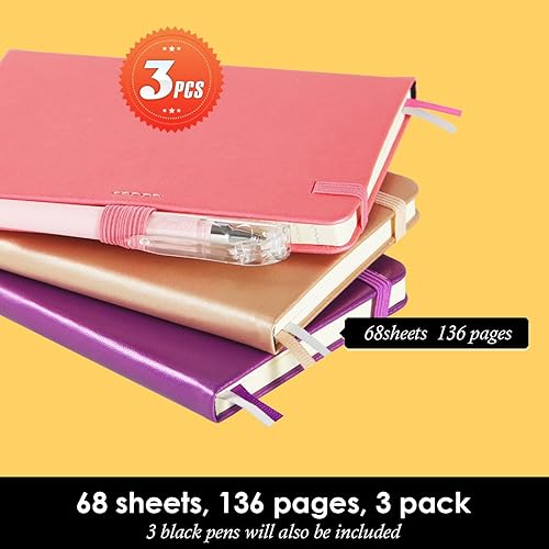 Miniatura 64 de Cuaderno pequeño de cuero con bolígrafo para escribir mujeres, con bolsillo pequeño, minibloc de notas forrado para viajes y trabajo, cuaderno de 3