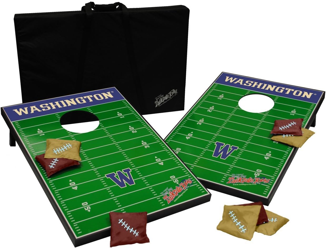NCAA 10 Piece Cornhole Game Set NCAA Team: Washington : Sports & Outdoors