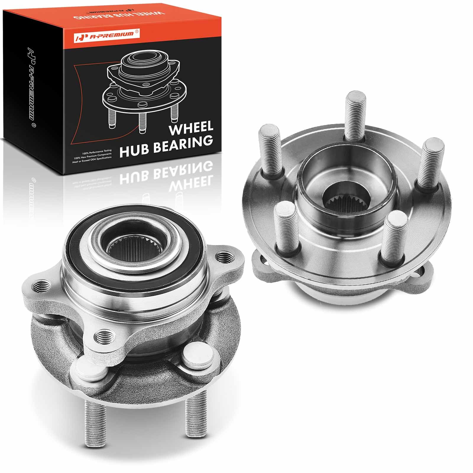 a-premium 2 x front or rear wheel bearing and hub assembly with 5-lug compatible with ford edge 2015-2020, lincoln mkx 2016-2018, nautilus 2019-2020