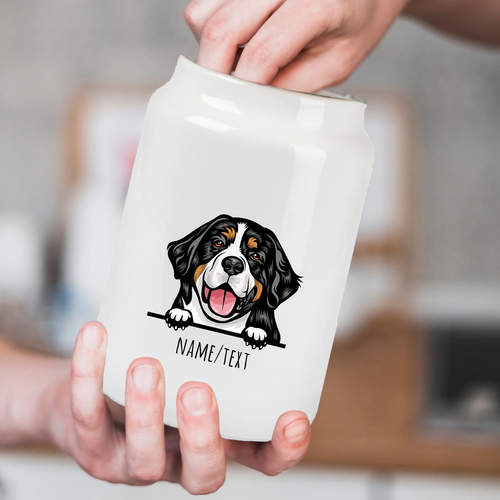 Keramik-Leckerlidose Für Hunde Personalisierbar – Mit Namen Und Hunderassen-Motiv, 650ml