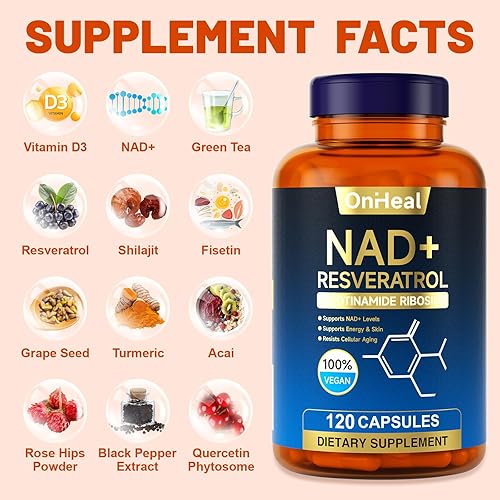 Miniatura 2 de Resveratrol Suplemento para energía y piel - Refuerzo antienvejecimiento con resveratrol - Apoya la salud celular y la concentración - 120 cápsulas