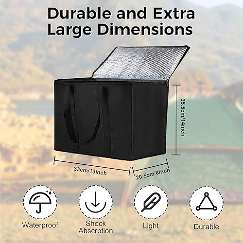 Miniatura 5 de Longzhuo Bolsas aisladas para comestibles, paquete de 3 bolsas impermeables de almacenamiento de pellets de combustible de 20 libras, bolsa de