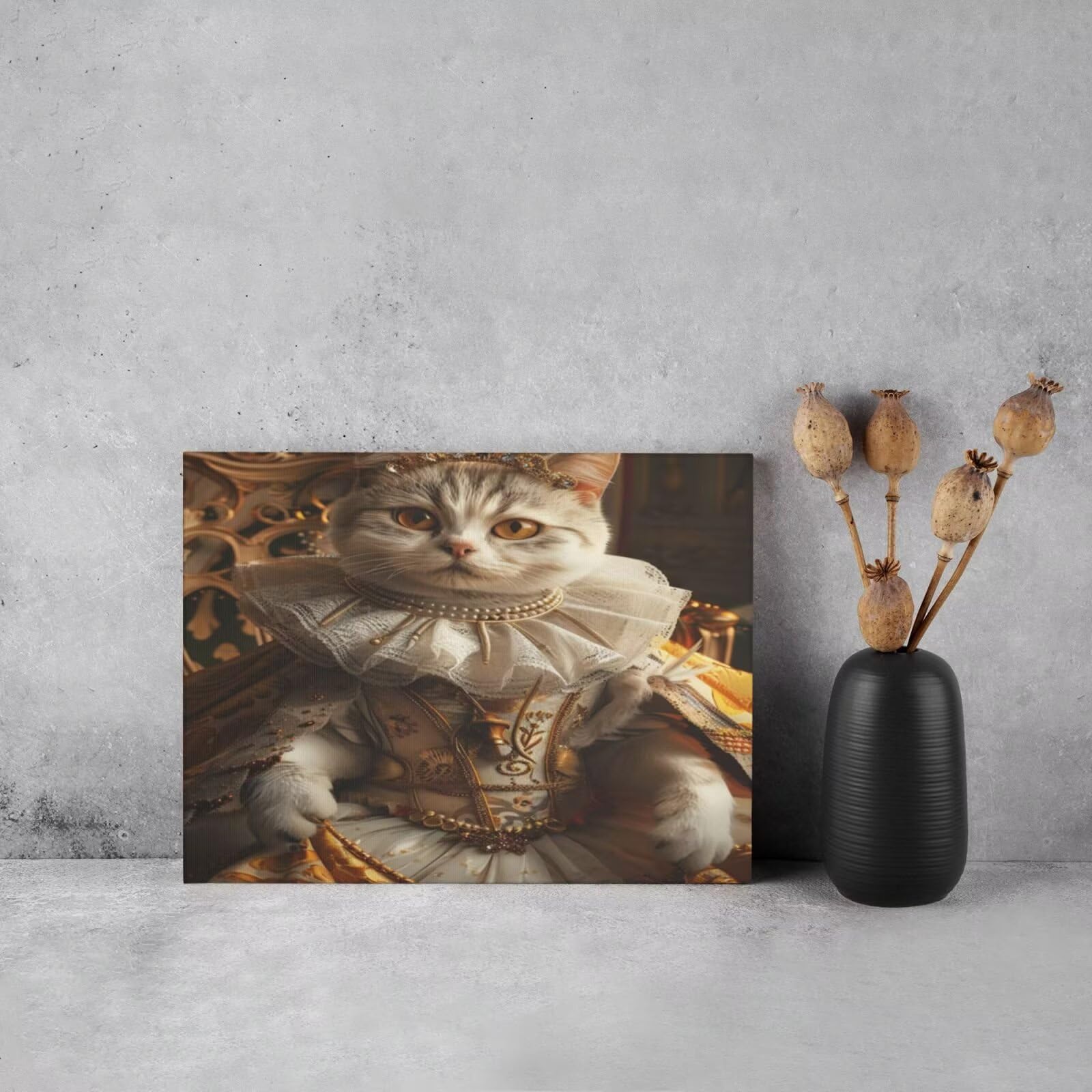 Kit per pittura con numeri per adulti, motivo: gatto, per principianti, pittura acrilica con 6 pennelli, kit di pittura a olio per decorazione da parete, 90 x