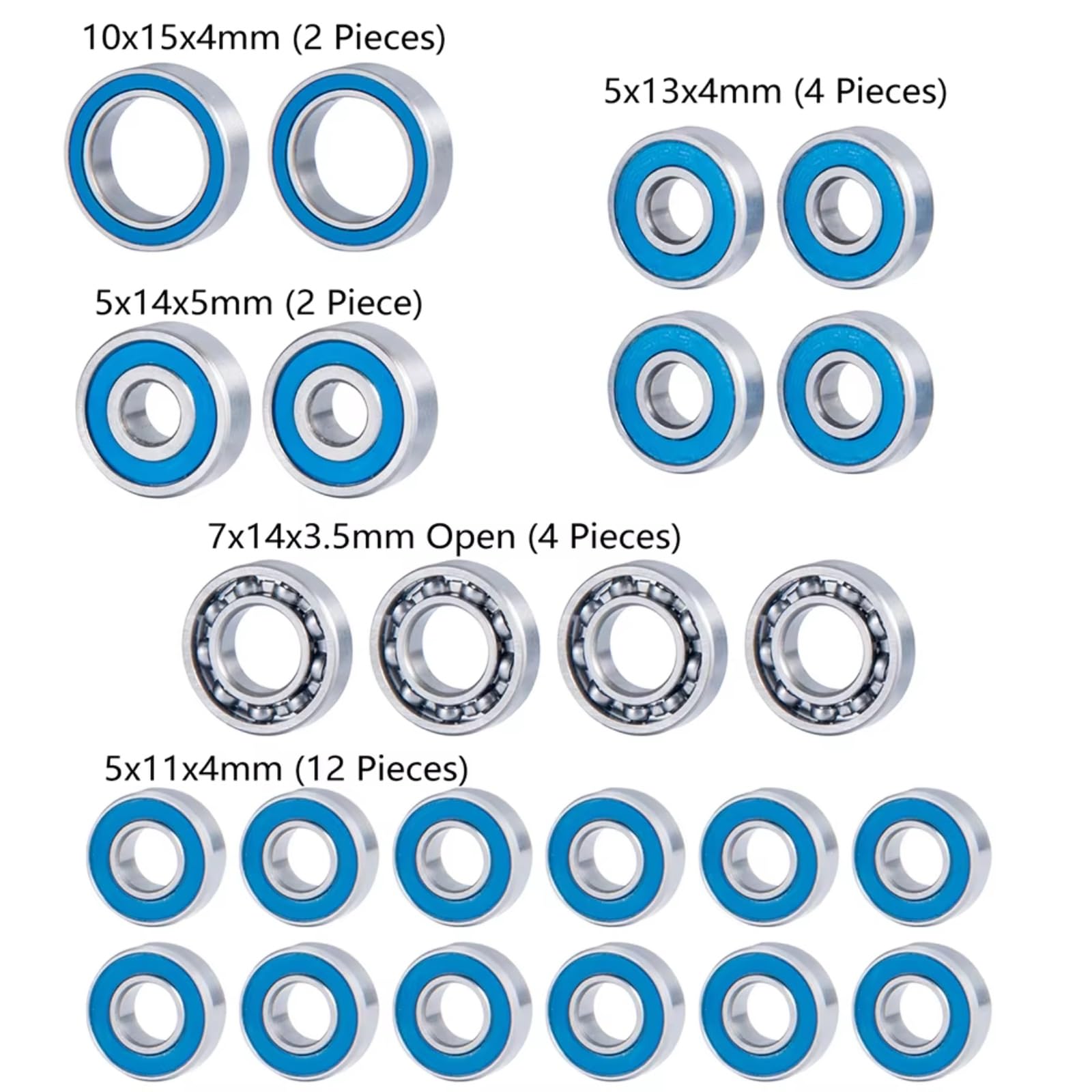 Für Axial Für Capra Für Currie F9 24 Teiliges Stahl Gummi Abgedichtetes Hochgeschwin Digkeits Kugellager Kit RC Car Upgrades Modellzubehör RC Lagern