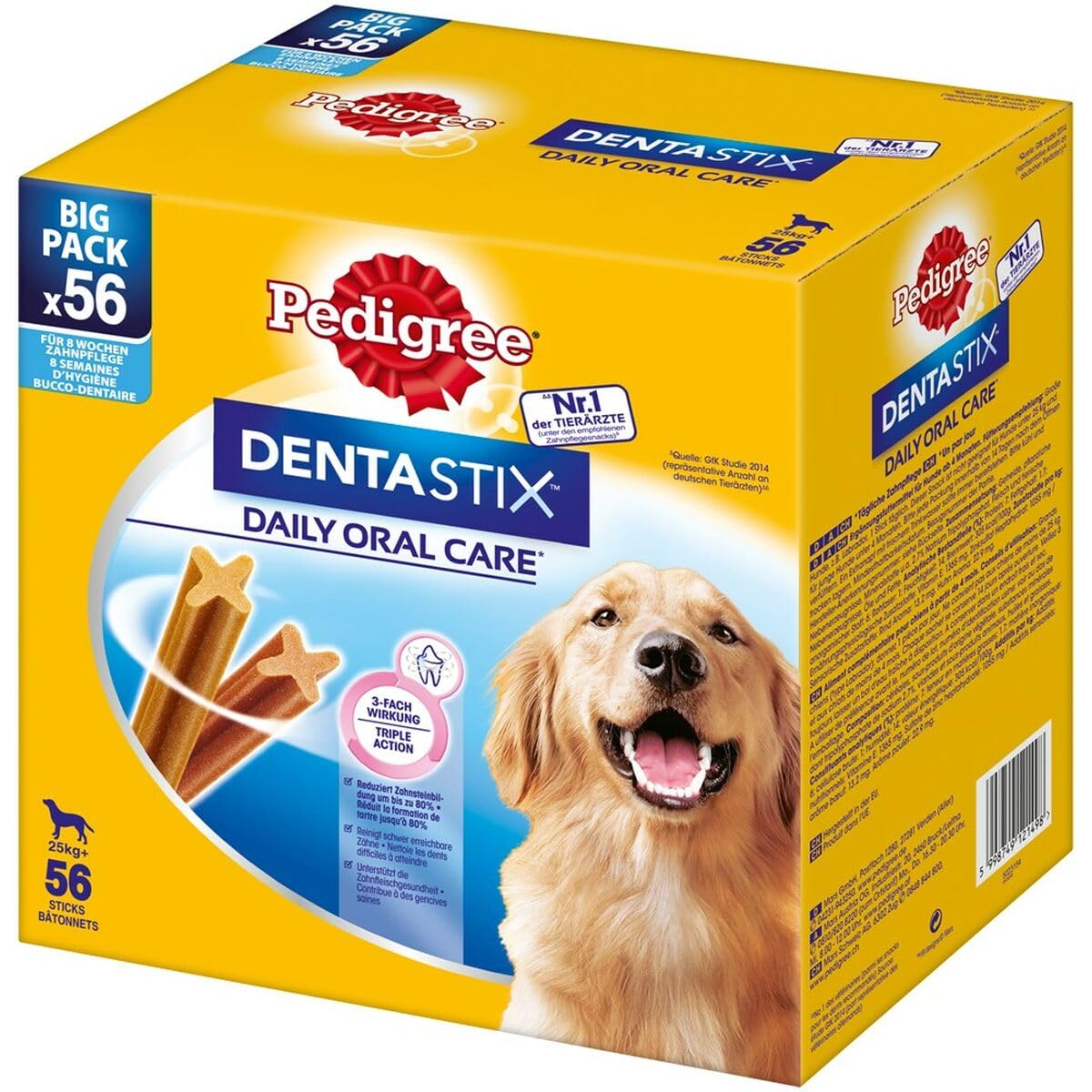 PEDIGREE DentaStix Lot de 56 friandises pour Grands Chiens (1 x 2,16 kg)