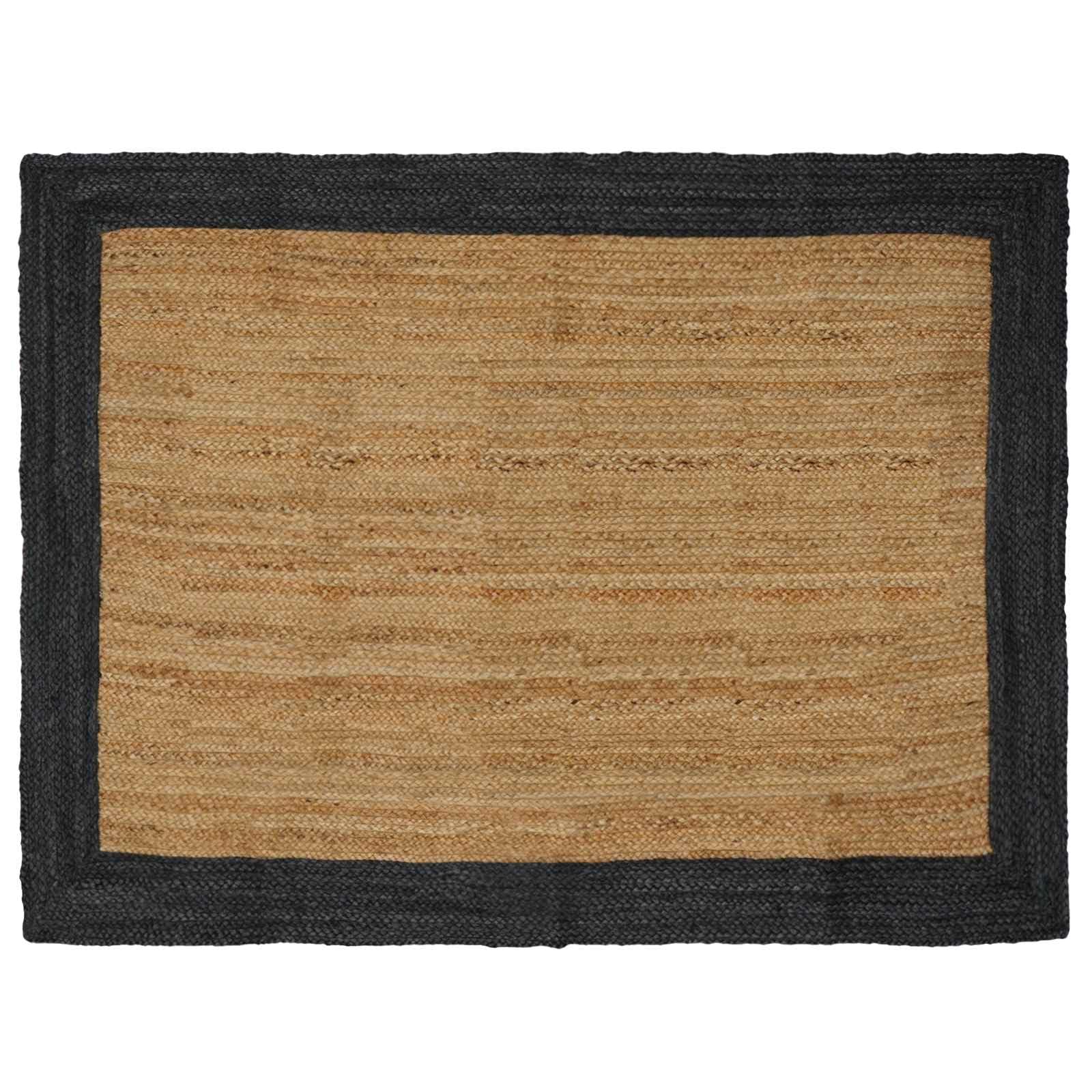 Alfombra de arpillera moderna lavable 140 x 200 cm gris para comedor e interior