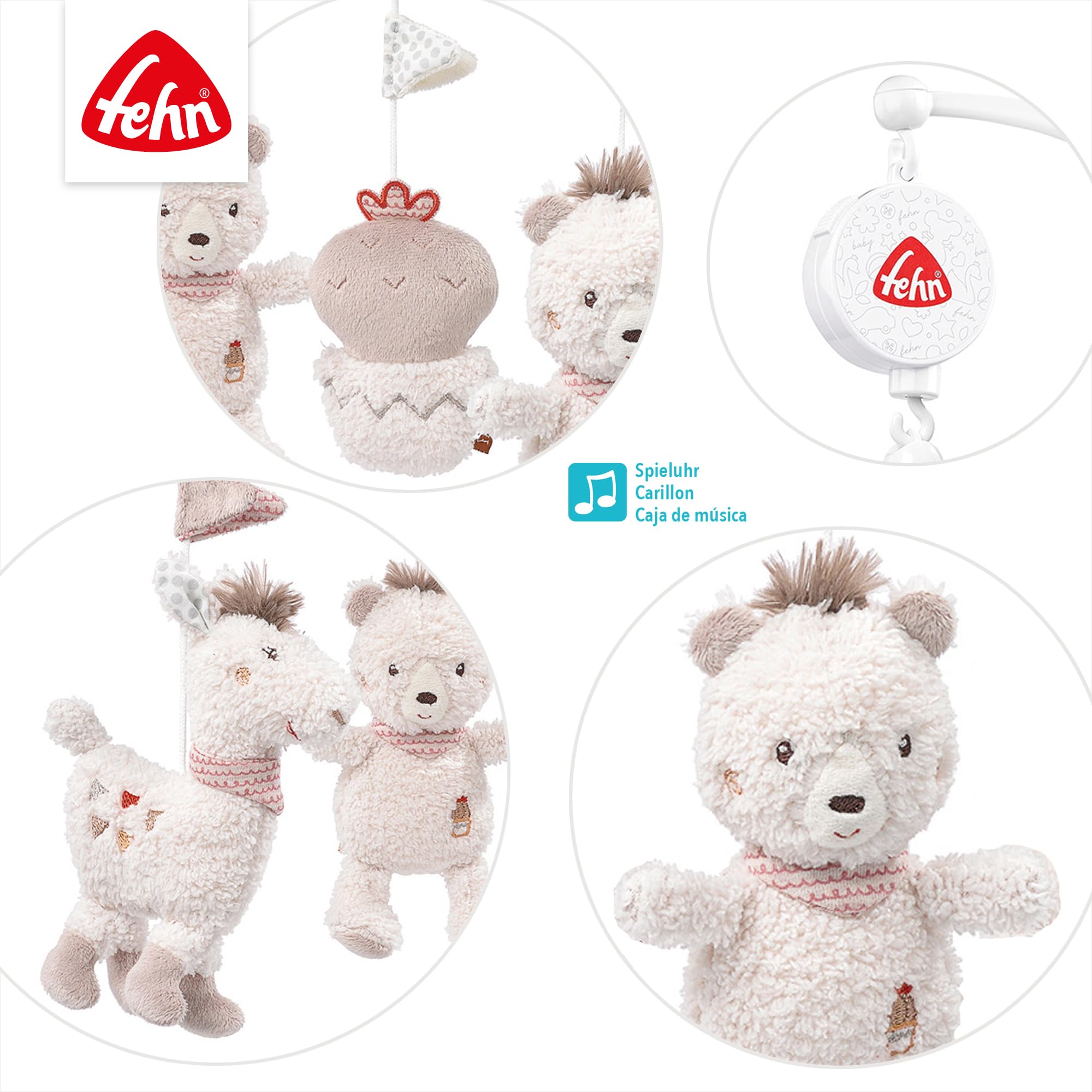 Fehn Música móvil Perú - Mobile a carica con melodia Sabes cuántas estrellas hay y figuras para tranquilizar y entretener - con fijación a la cama para bebés de 0 a 5 meses