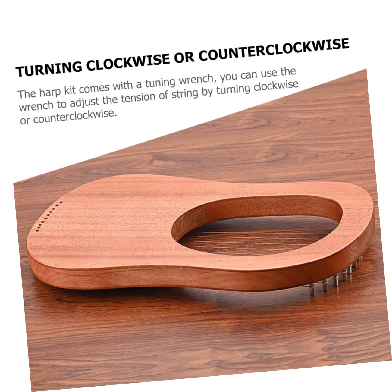 Toyvian Arpa a Lira in Legno 10 Corde, Strumento Musicale Portatile dal Suono Caldo, Accordatura, per Esecuzioni Orchestrali