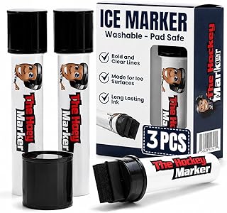 Hockey Marker – Washable Black Ice Marker for Hockey Coaches, Goalies & Skating Instructors | Safe on Pads & Equipment | Writes on Ice, Scrapes Off Easily | Replacement Marker