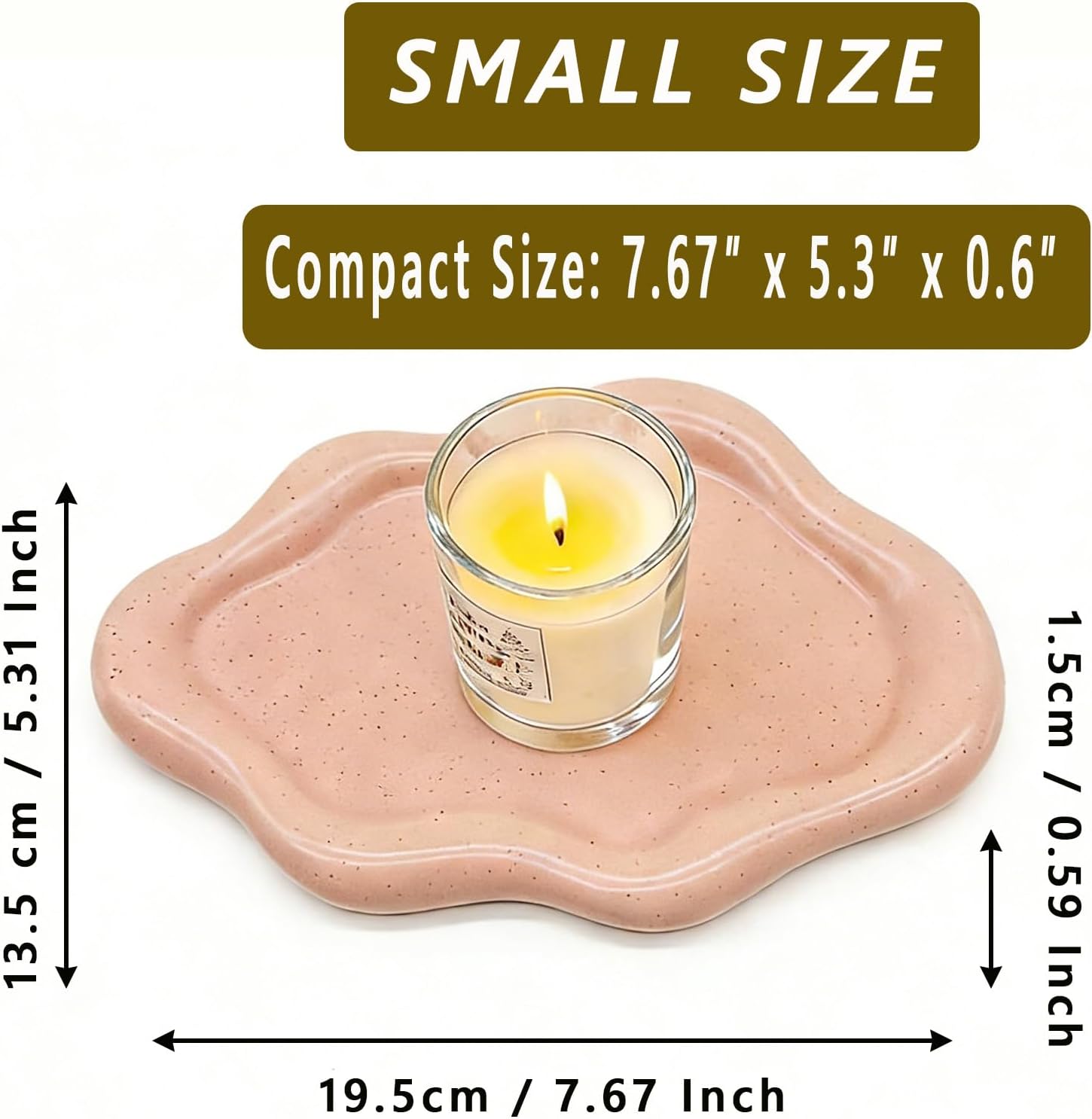 Ceramic Jewelry Tray, Cute Cloud Tray Jewelry Dish, Pink Trinket Dish, Ring Holder for Vanity Bathroom Nightstand Decor, Small Ring Dish Birthday Gifts for Women, Jewlery Plate for Candles