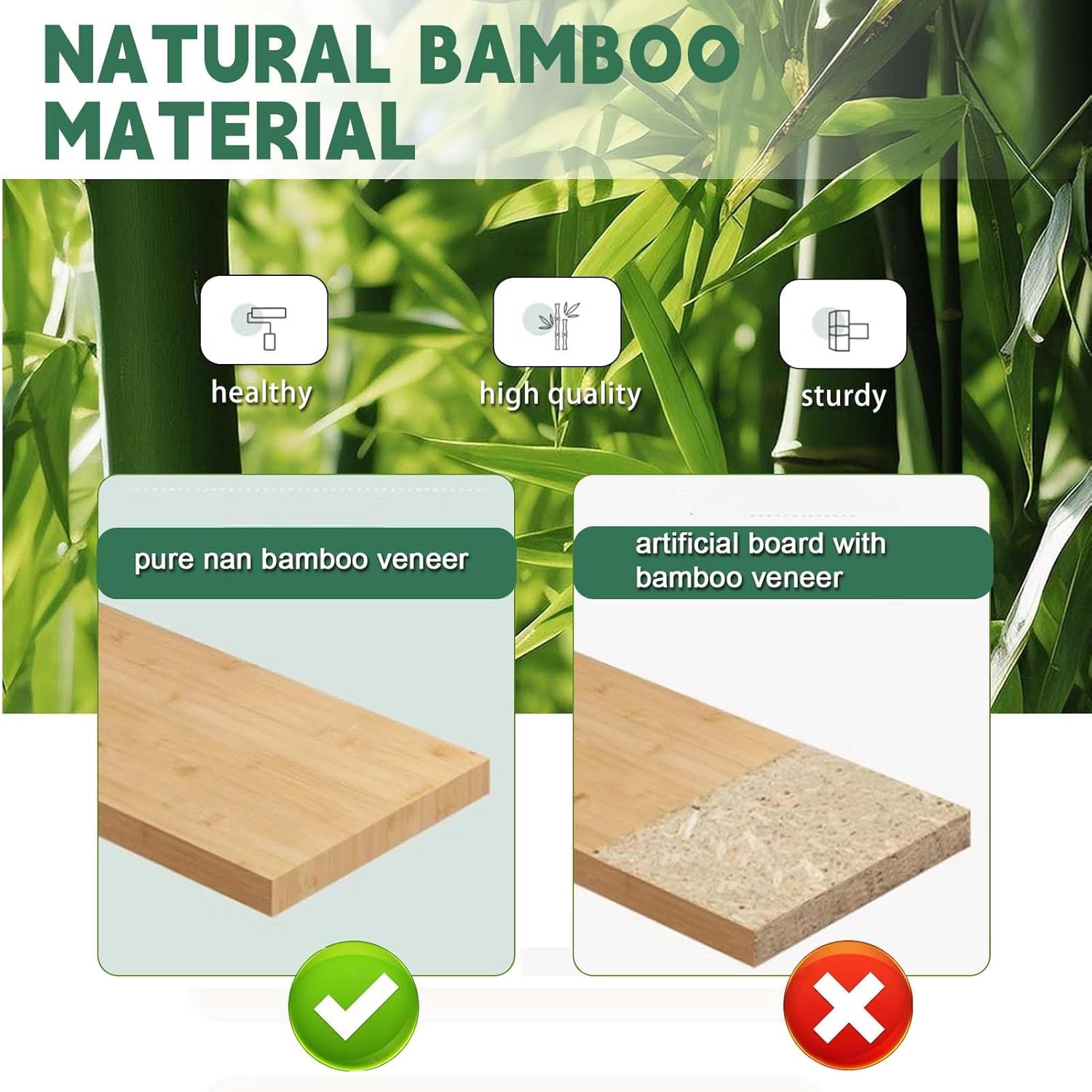 Backless Folding Bar Stool Bamboo,1 pcs Foldable Portable Counter Height Bar Stools Chair, High Collapsible Stool Seat for Adults, Kitchen Sitting Stool with Handle Lightweight