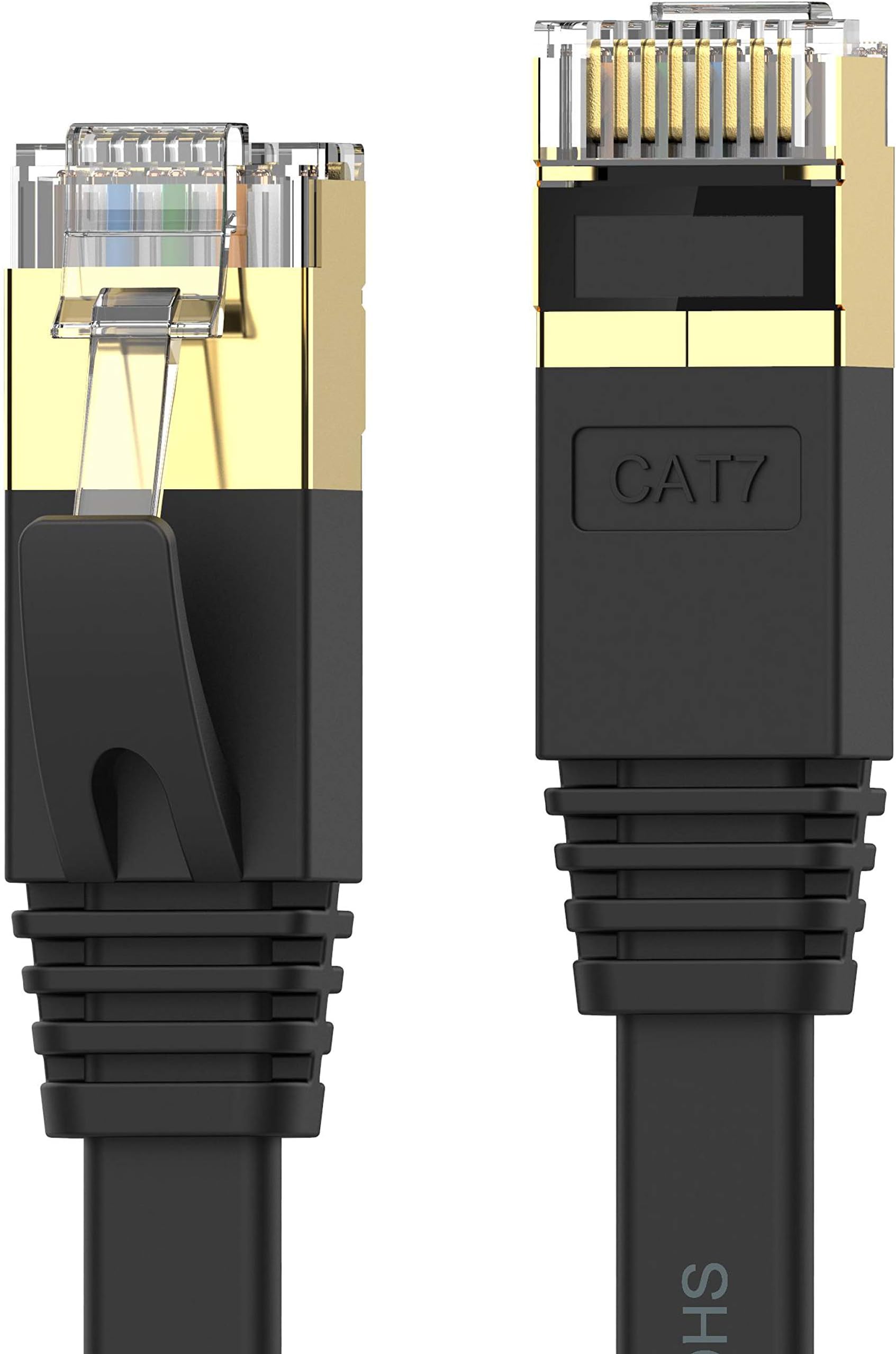 Senetem Cat 7 Ethernet Cable 100 ft High Speed 10Gbps 600MHz, Shielded Long Ethernet Cord, LAN Cable with RJ45, Flat Internet Network Patch Cord, Fast LAN Wire for Gaming, PS5/4/3, Xbox, Modem, Router