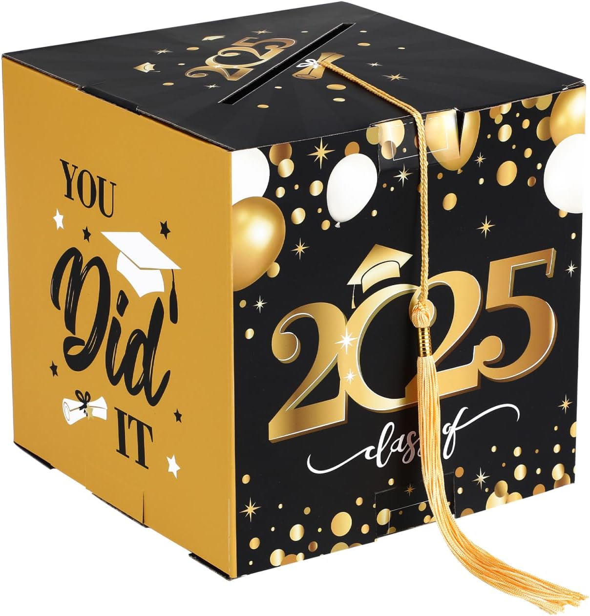 Tofficu Graduation Card Box Holder: 2025 Graduation Cap Party Decorations for High School College Commencement Gift Favors Grad Parties