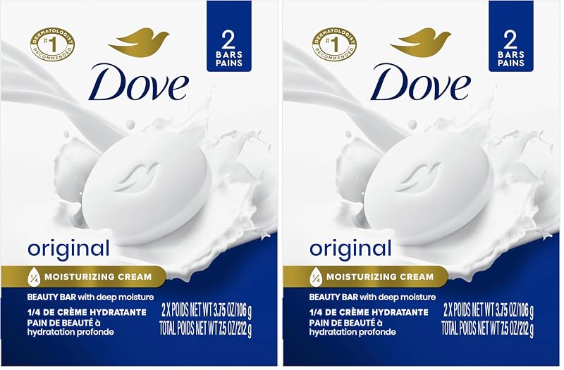 Dove Beauty Bar Original com 1/4 de creme hidratante, 106 g, pacote com 24