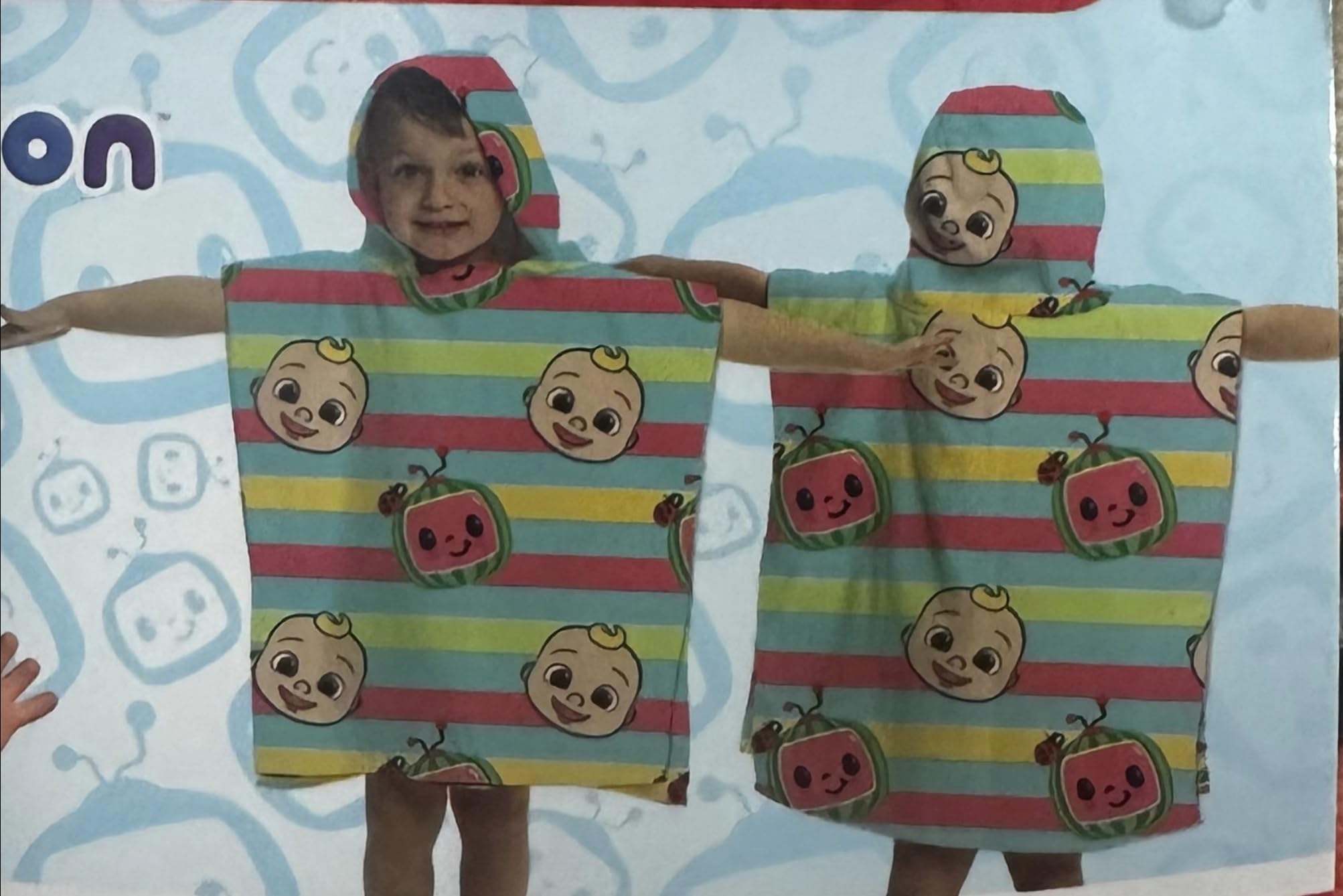 Jay Franco & Sons, Inc. Cocomelon - Hooded Towel Kids Poncho Candy Stripes