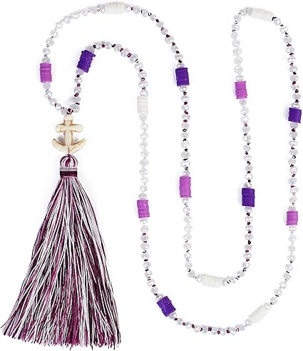KELITCH Donna Collana Collana Di Perle Nappina Collana Lunga Nappina Collana Di Cristallo Brillante Nuovo : KELITCH