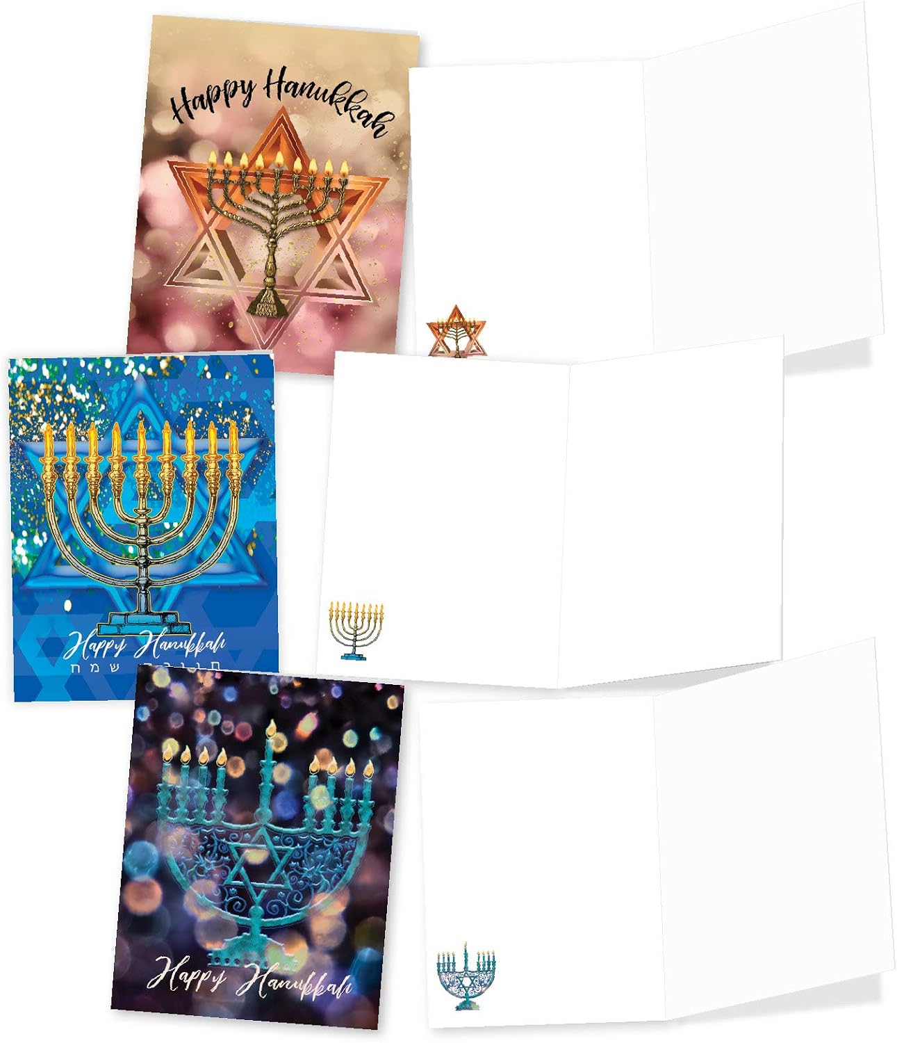 The Best Card Company, 20 Assorted Blank Chanukah Note Cards Boxed Set 4 x 5.12 Inch with Envelopes (10 Designs - Image 5