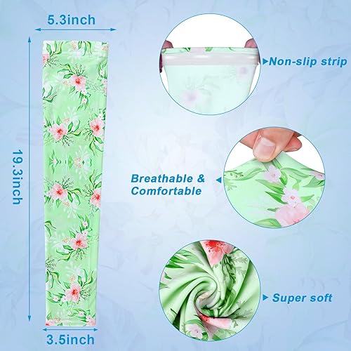 Miniatura 4 de 4 pares de mangas de jardinería antideslizantes para el brazo con agujero para el pulgar, manga solar, mangas refrescantes para los brazos para